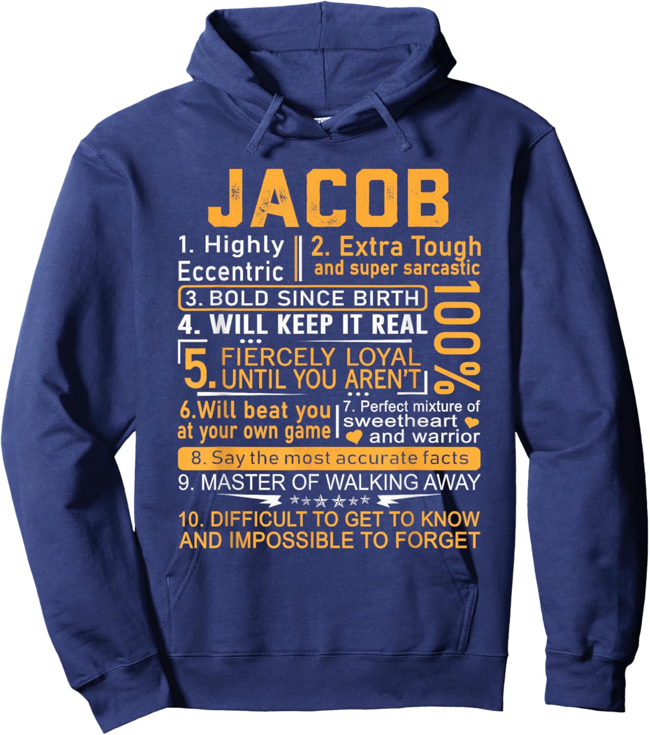 Jacob Name Shirt Personalized Jacob First Name Hoodie - Hoodie | Navy