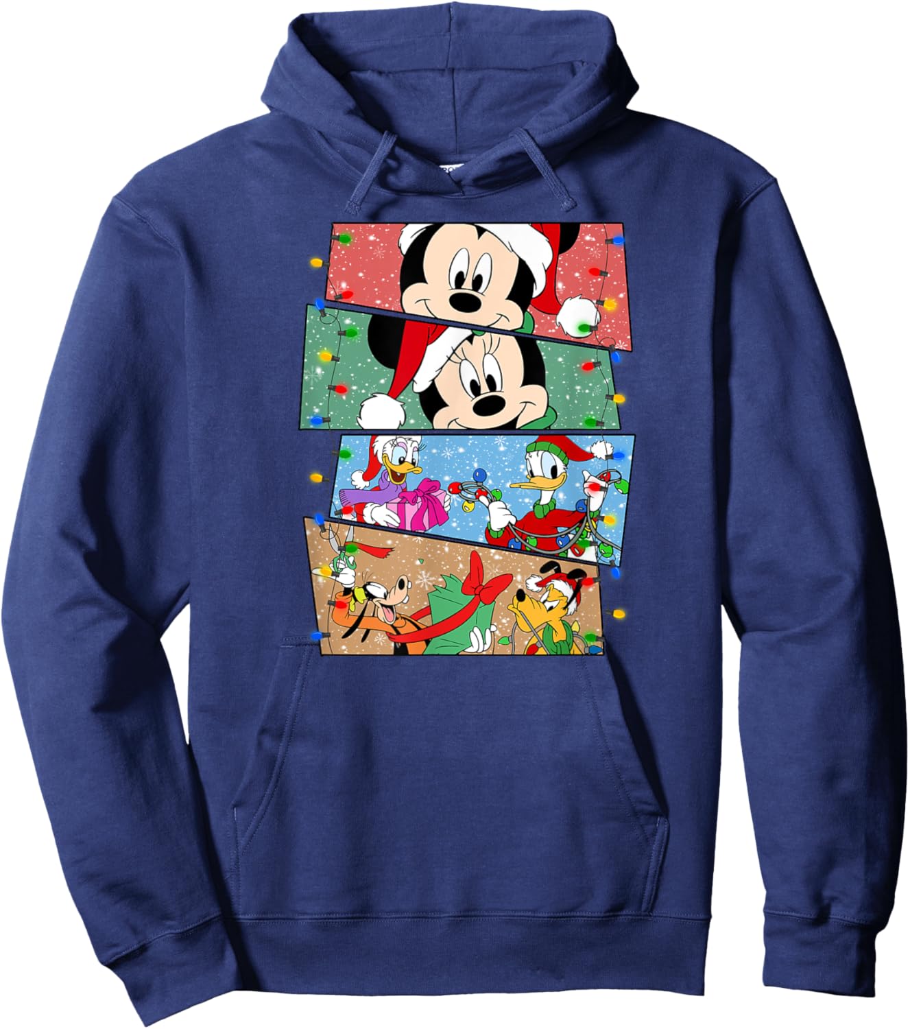 Christmas Mouse with friends, christmas lights Hoodie - Hoodie | Navy