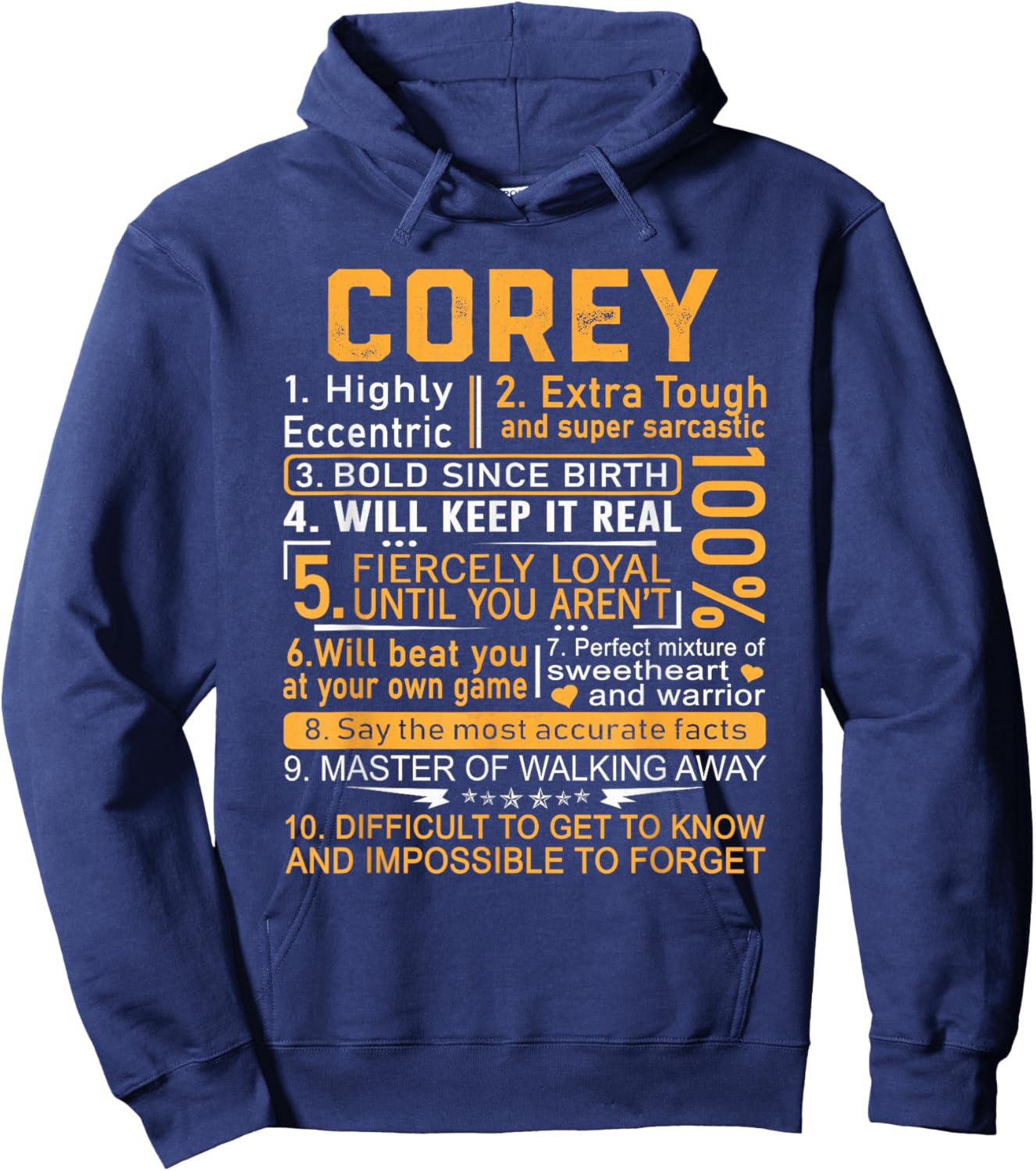 Corey Name Shirt Personalized Corey First Name Hoodie - Hoodie | Navy