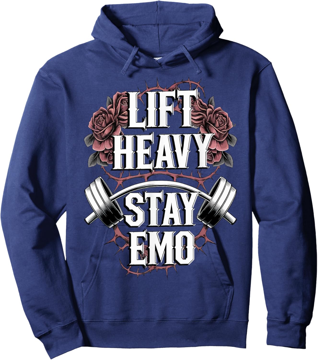 Lift Heavy Stay Emo Hoodie - Hoodie | Navy