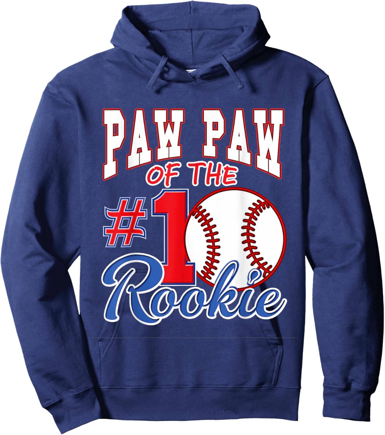 Retro Grandpa Paw Paw Of The Number 1 Rookie Baseball Hoodie - Hoodie | Navy