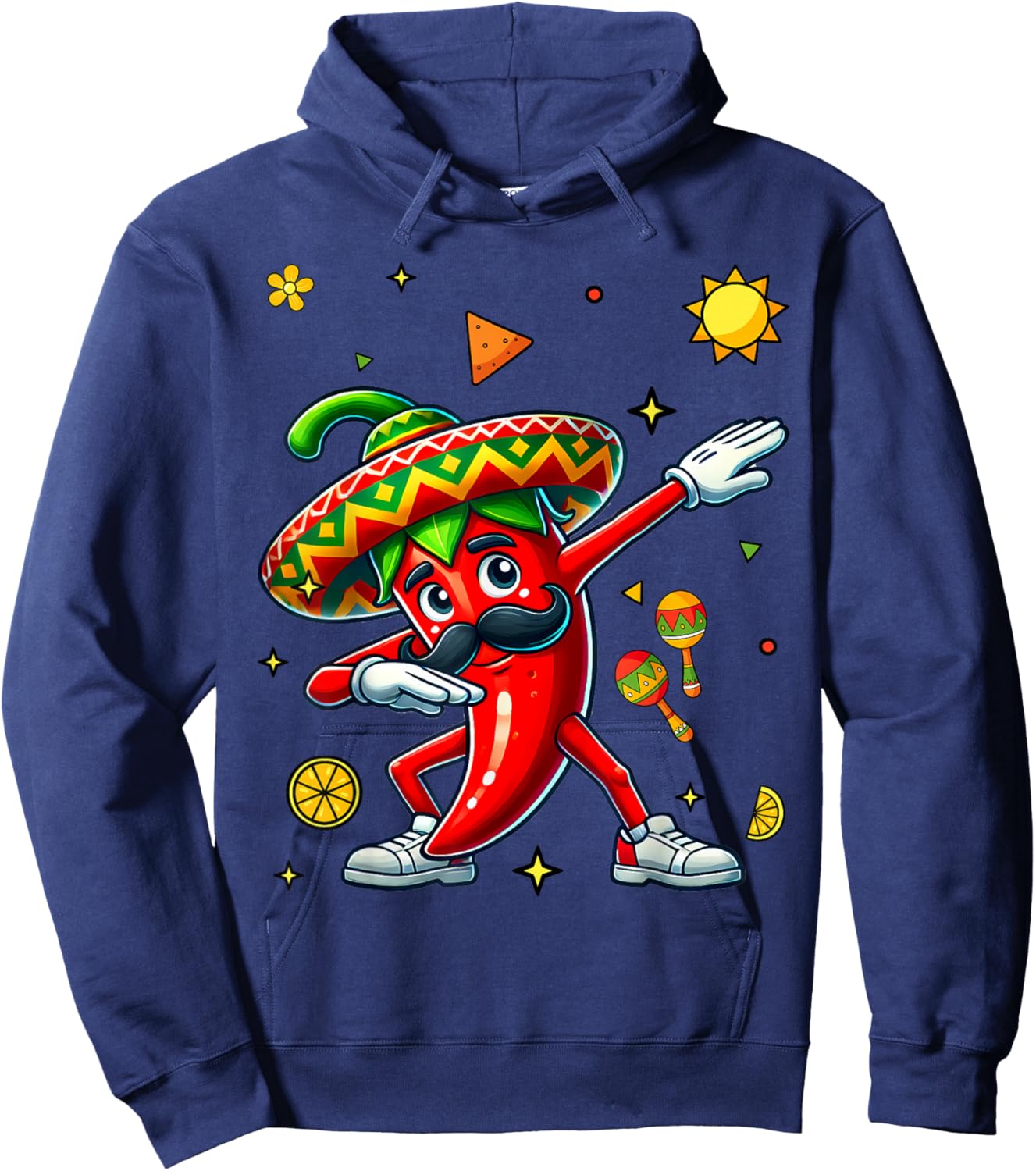 Cute Chili Dabbing Pepper Mexican Hot Jalapeno Dab Hoodie - Hoodie | Navy