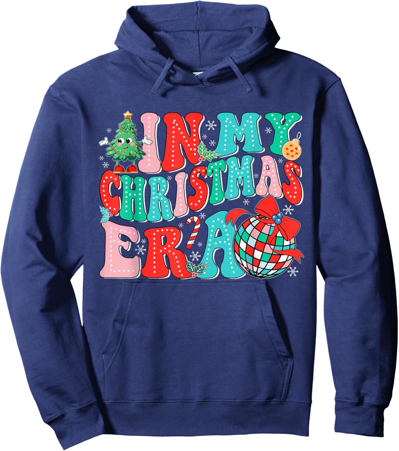 In My Christmas Era Vintage Groovy Christmas Holiday Xmas Hoodie - Hoodie | Navy