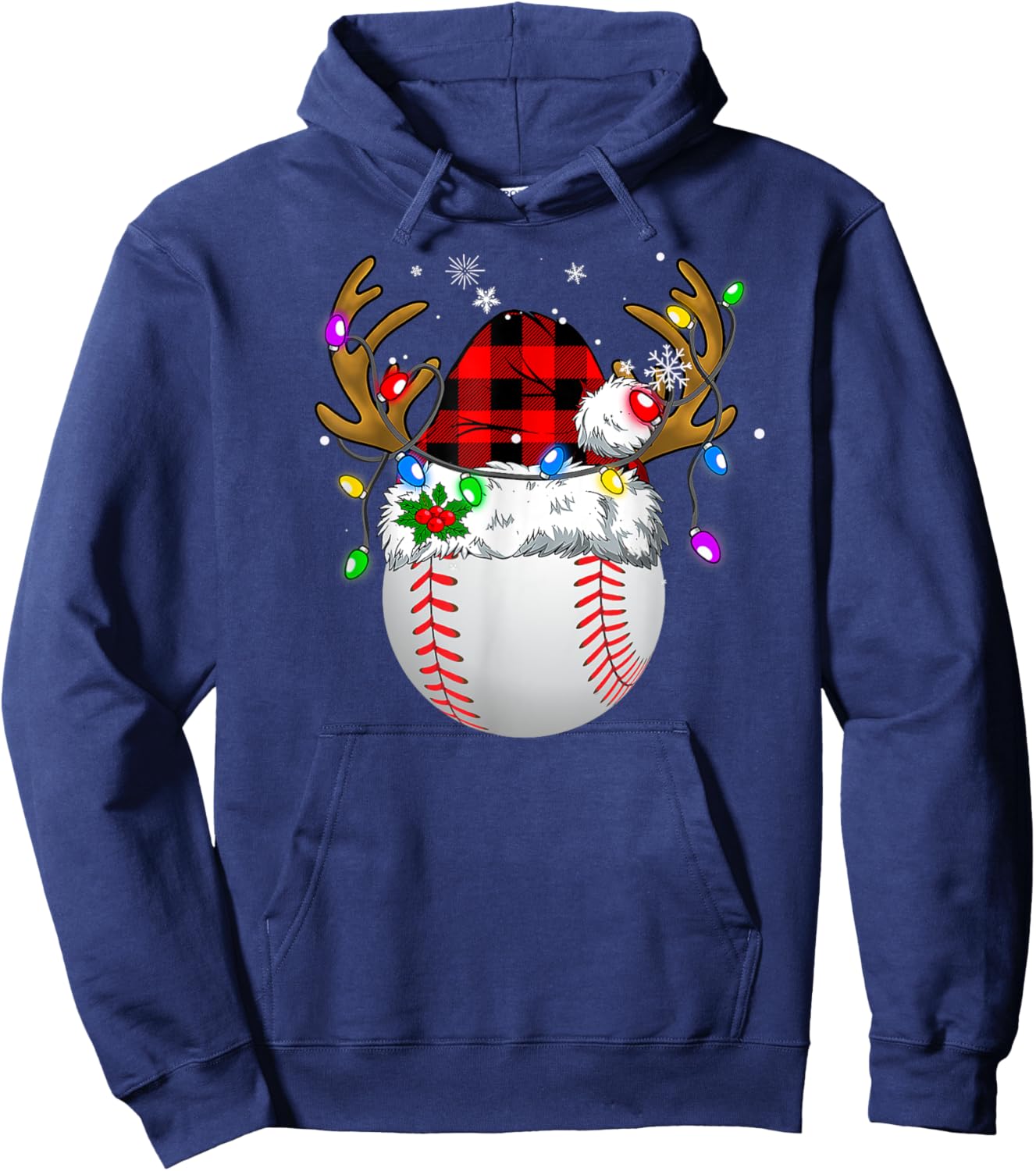 Baseball Santa Sports Men Boys Christmas Baseball Player Hoodie - Hoodie | Navy