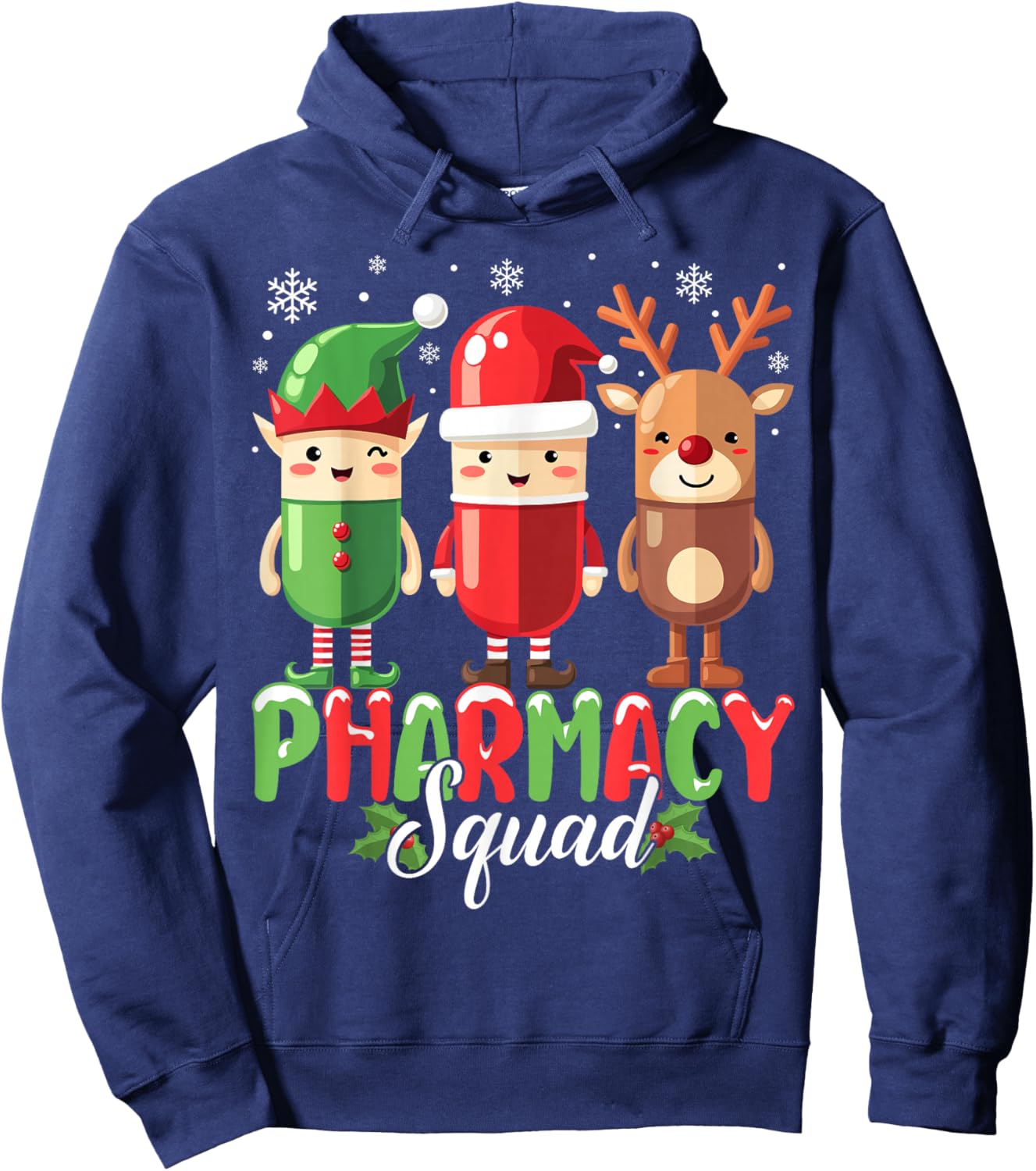 Pharmacy Squad Christmas Costume Funny Pills Pharmacist Hoodie - Hoodie | Navy