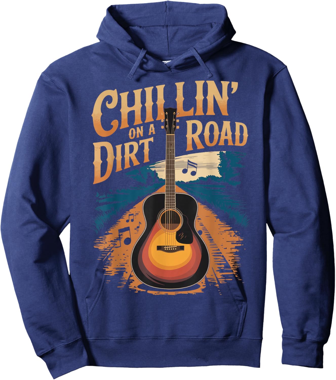 Western Cowboy Chillin On A Dirt Road Country Music Hoodie - Hoodie | Navy