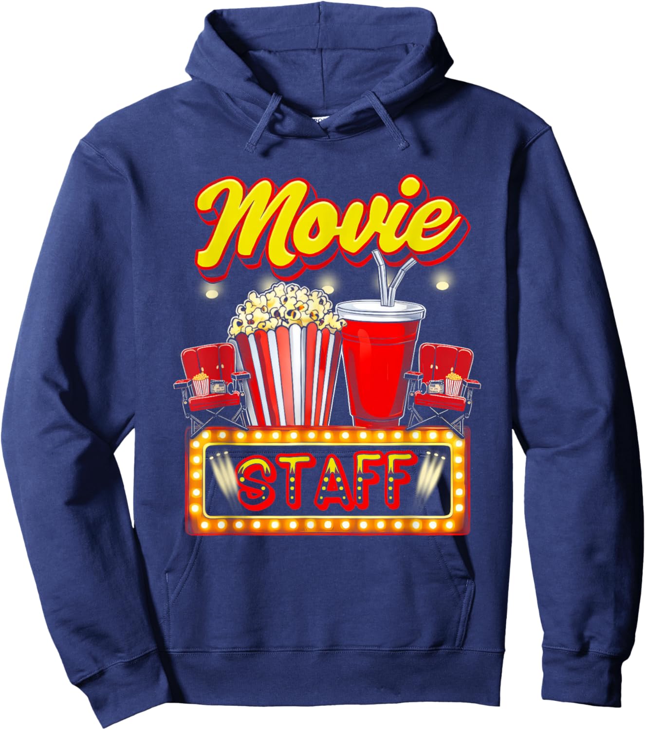 Movie Staff Party Night Behind Scenes Awesomeness Popcorn Hoodie - Hoodie | Navy