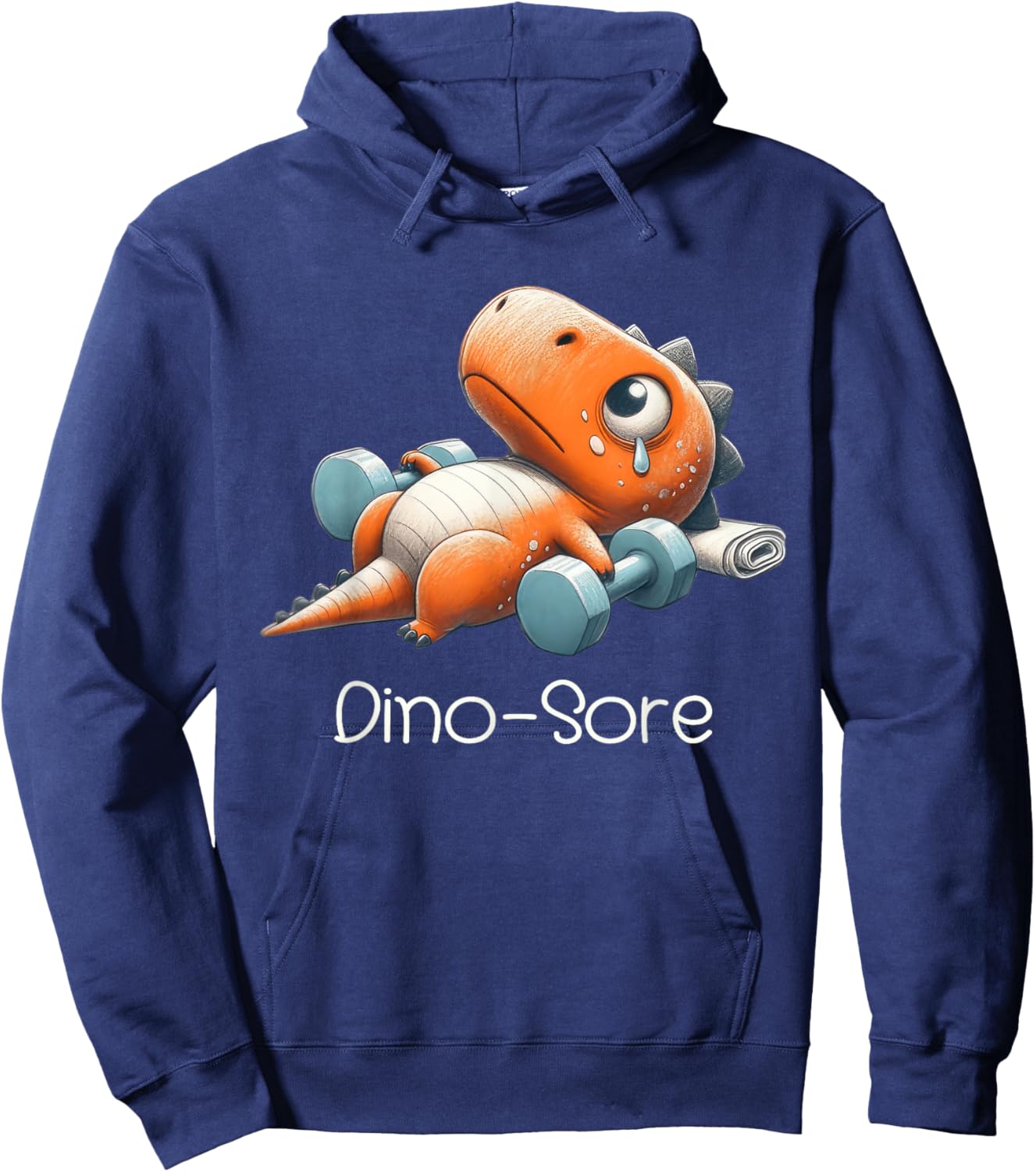 Funny Gym Workout Dinosaur Weight Lifting Gym Dino Sore Hoodie - Hoodie | Navy