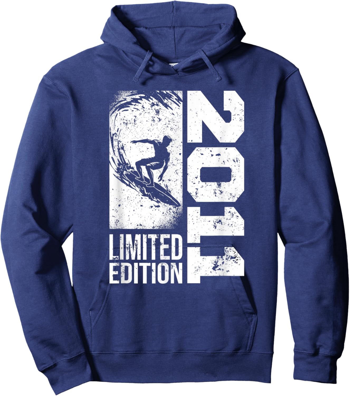 Surfer Surf-board Vintage born 2011 Birthday Surfing Hoodie - Hoodie | Navy