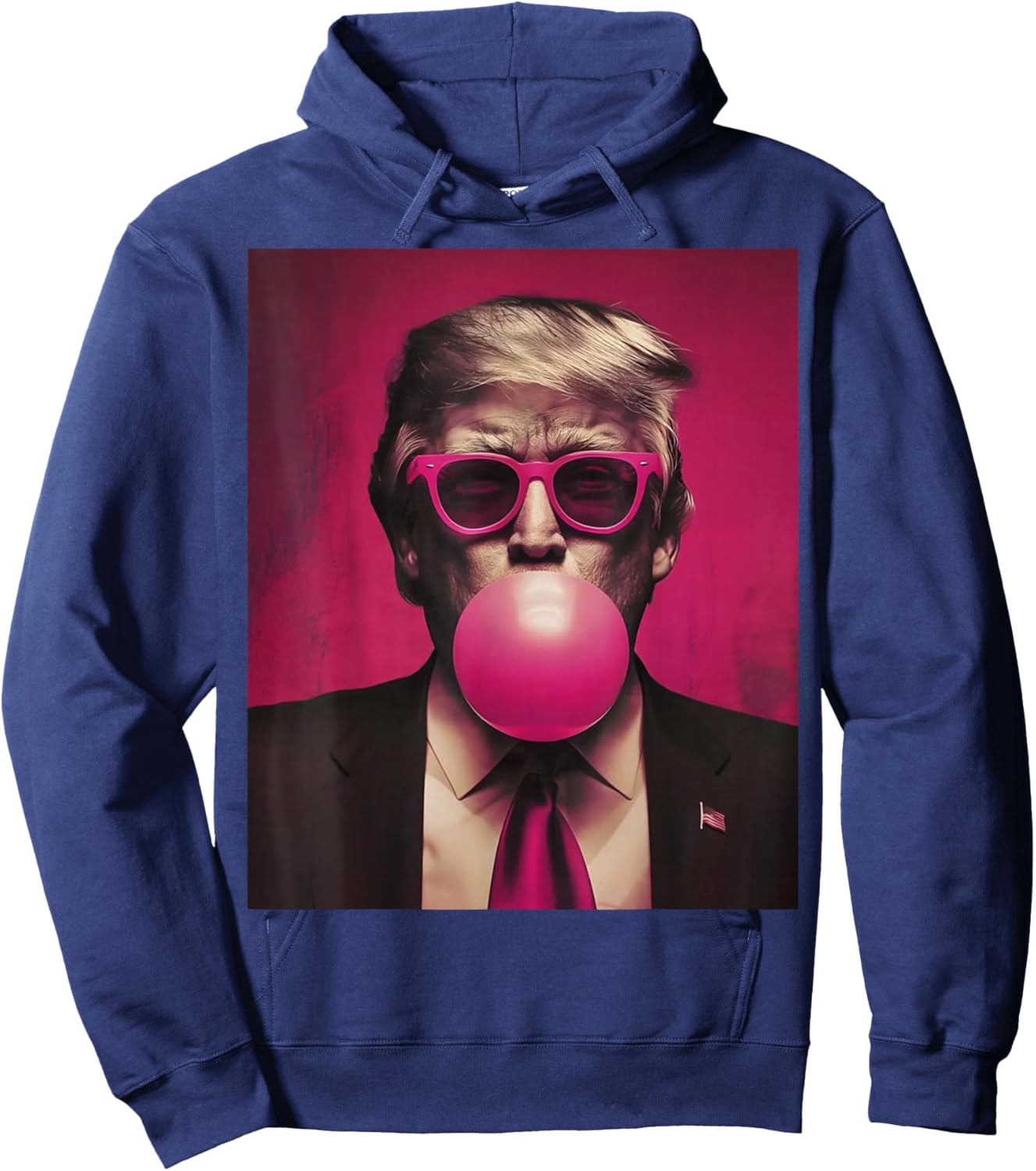 Trump Pink Bubblegum Trump Blowing Bubble Gum Vote Trump Hoodie - Hoodie | Navy