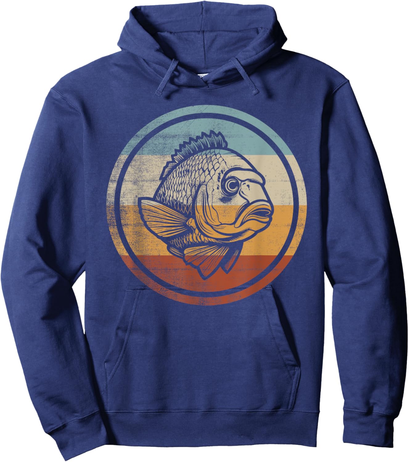 Retro Vintage Design Sheepshead Fish Hoodie - Hoodie | Navy