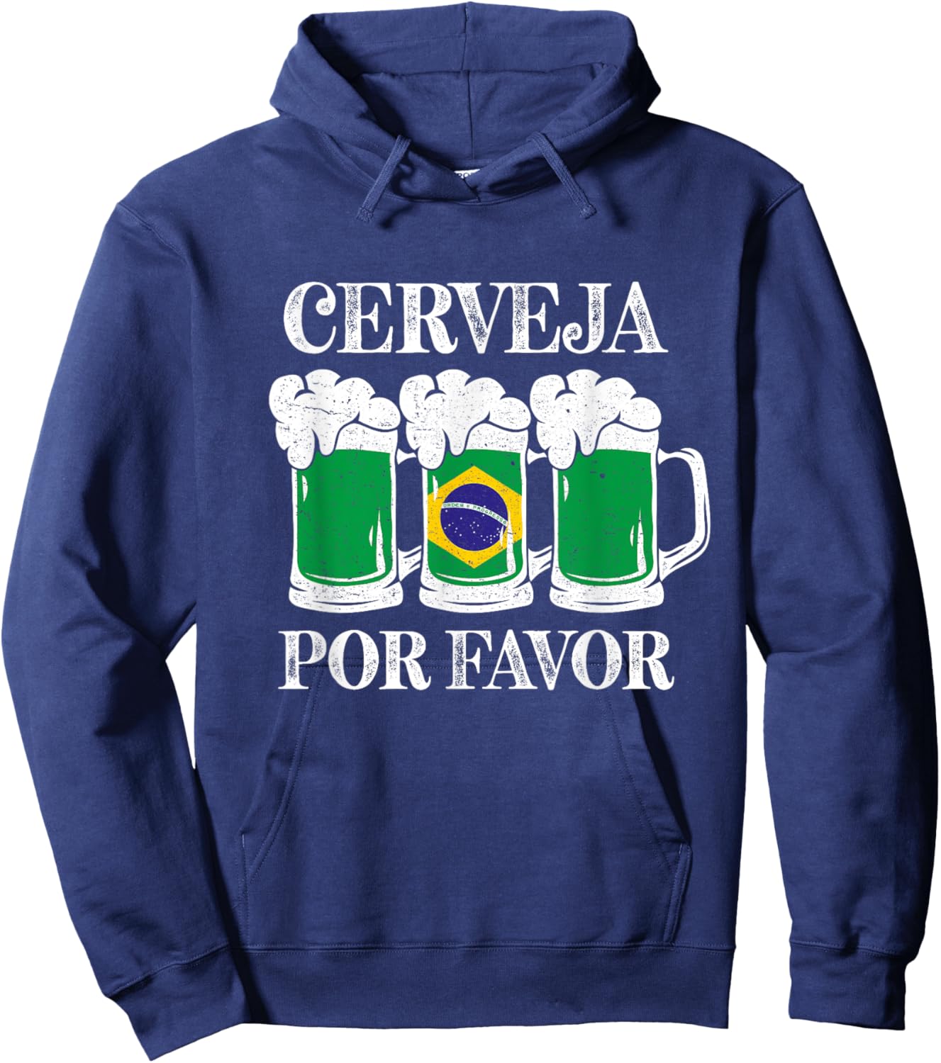 Cerveja Por Favor Funny Brazil Party Brazilian Beer Festival Hoodie - Hoodie | Navy