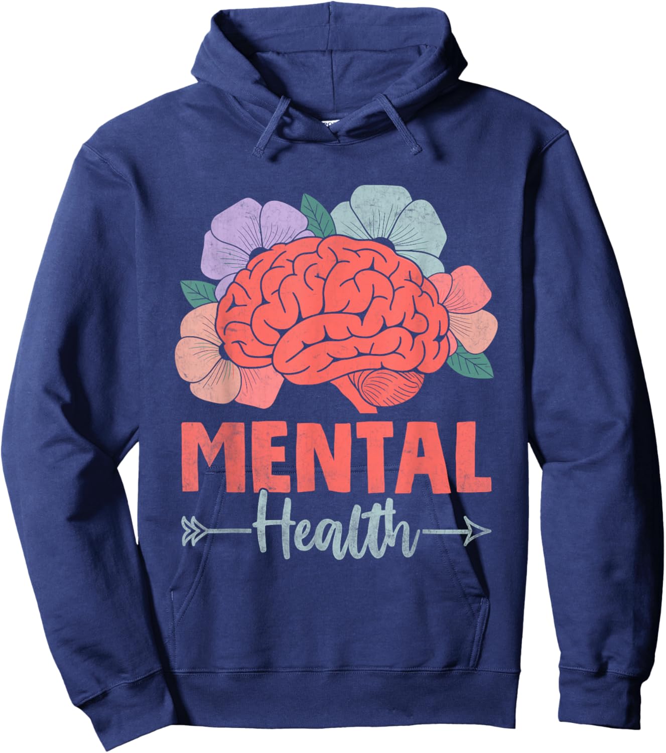 Brain Flower Mental Health Awareness Prevent Suicide Hoodie - Hoodie | Navy