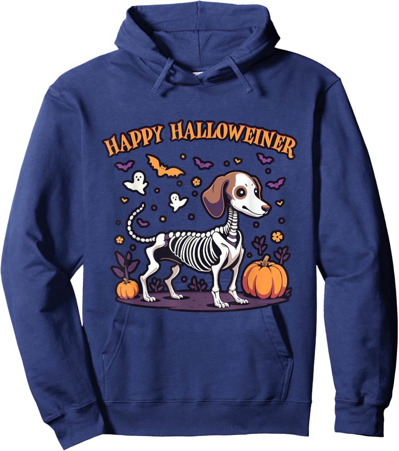 Happy Dachshund Halloween, Happy Halloweiner Dogs Lover Hoodie - Hoodie | Navy