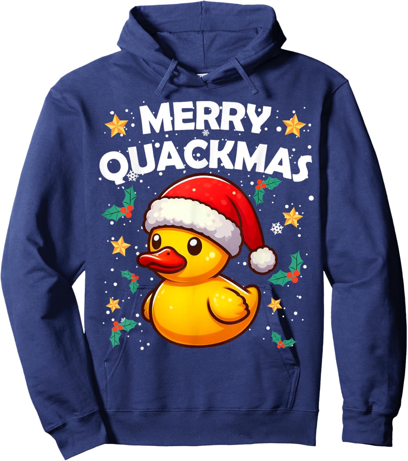 Merry Duckmas Rubber Ducky Christmas Funny Rubber Duck Hoodie - Hoodie | Navy