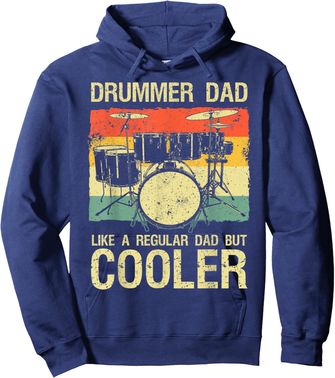 Drummer Design Dad Father Drumline Drumming Drummer Hoodie - Hoodie | Navy