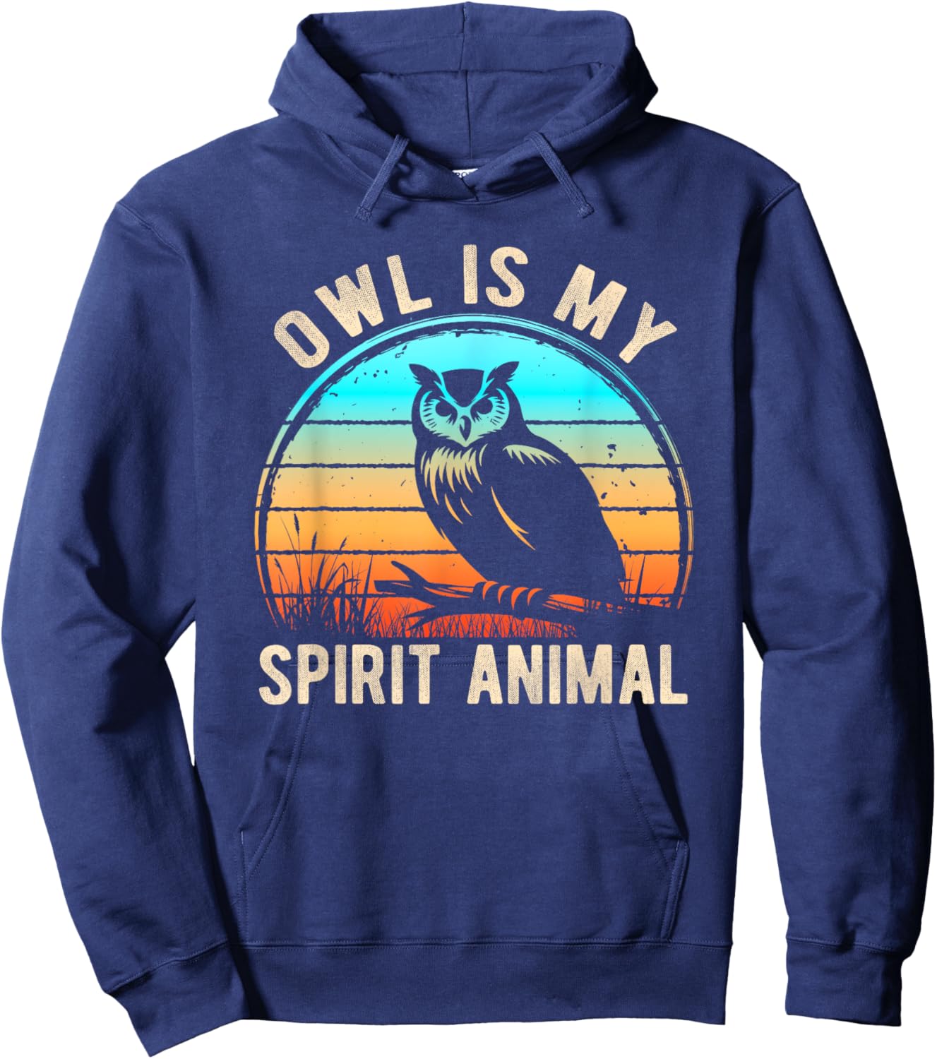 Owl Is My Spirit Animal Retro Nature Lovers Hoodie - Hoodie | Navy