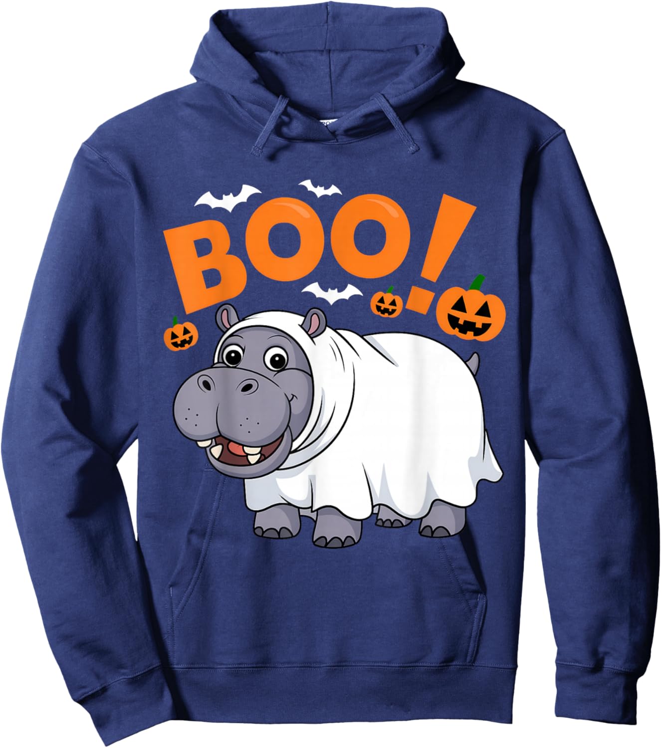 Boo Hippo Halloween Costume Hippopotamus Africa Animal Fun Hoodie - Hoodie | Navy