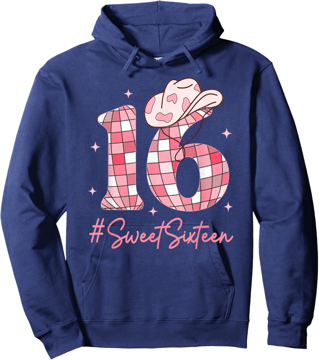 16 Sweet Sixteen Western Rodeo 16th Birthday Girl Teen Hoodie - Hoodie | Navy