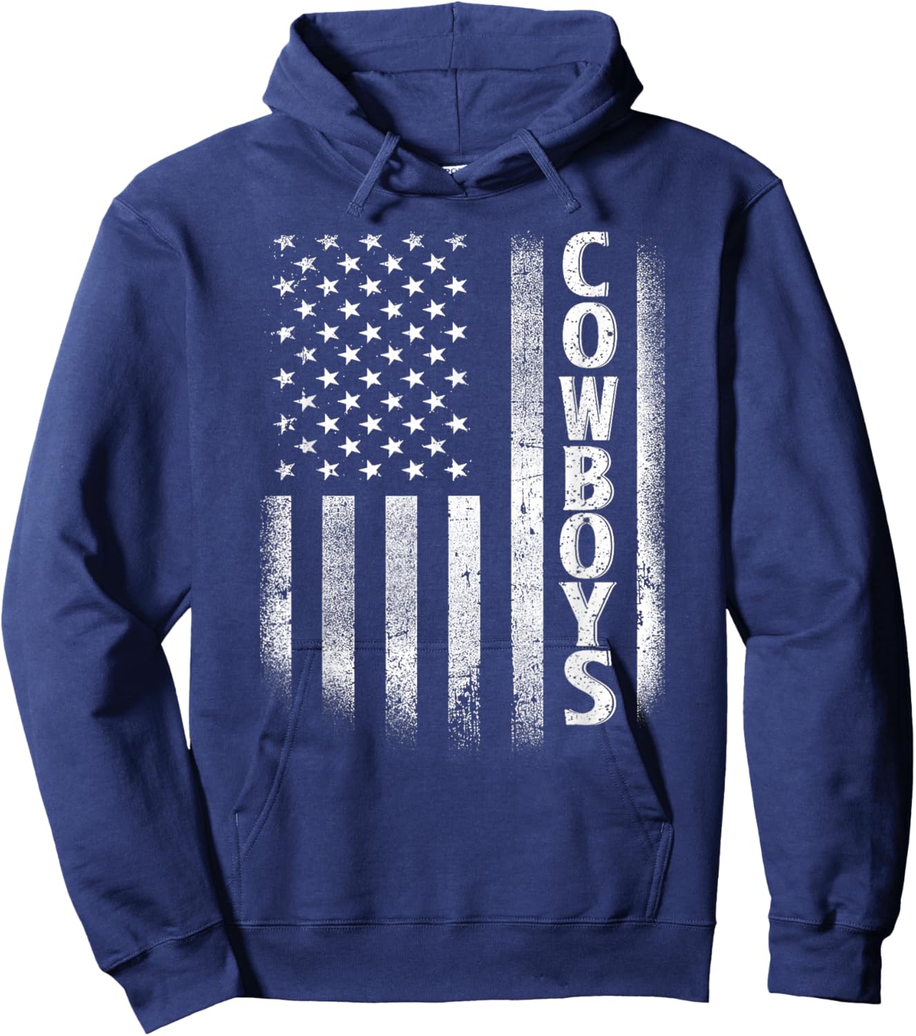 Cowboys USA Flag Patriotic. Design Women Girls Kids Hoodie - Hoodie | Navy