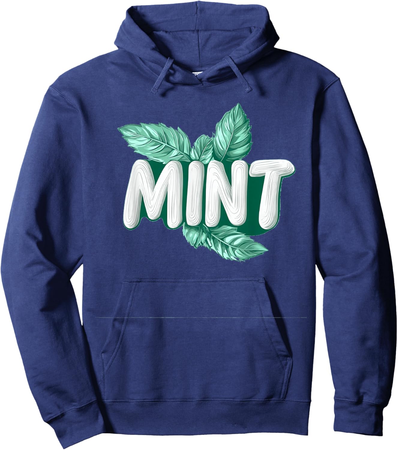 Charming Mint Graphics for a Fresh Look Hoodie - Hoodie | Navy