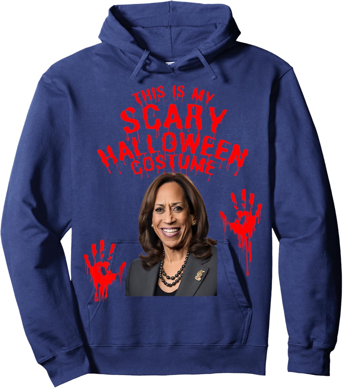 Funny Kamala Harris Scary Halloween Gag President Costume Hoodie - Hoodie | Navy
