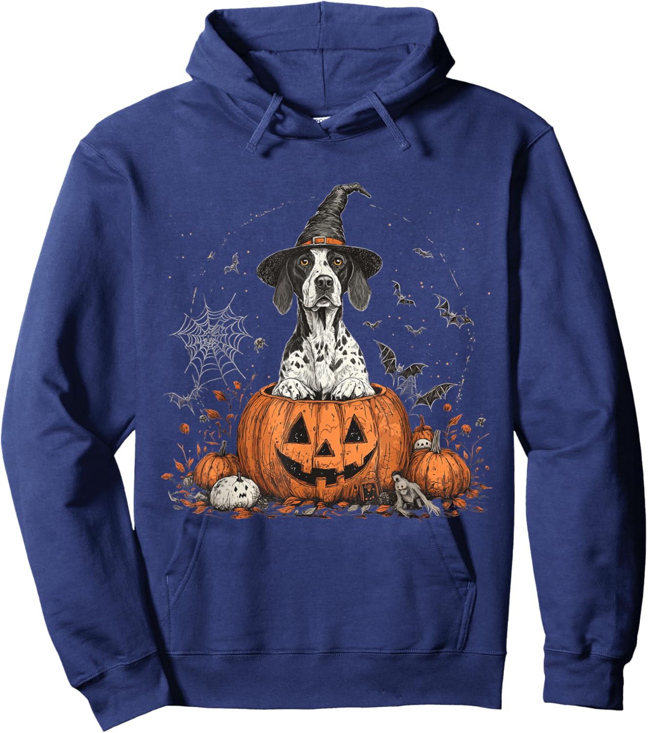 German Shorthaired Pointer Pumpkin Halloween Thanksgiving Hoodie - Hoodie | Navy