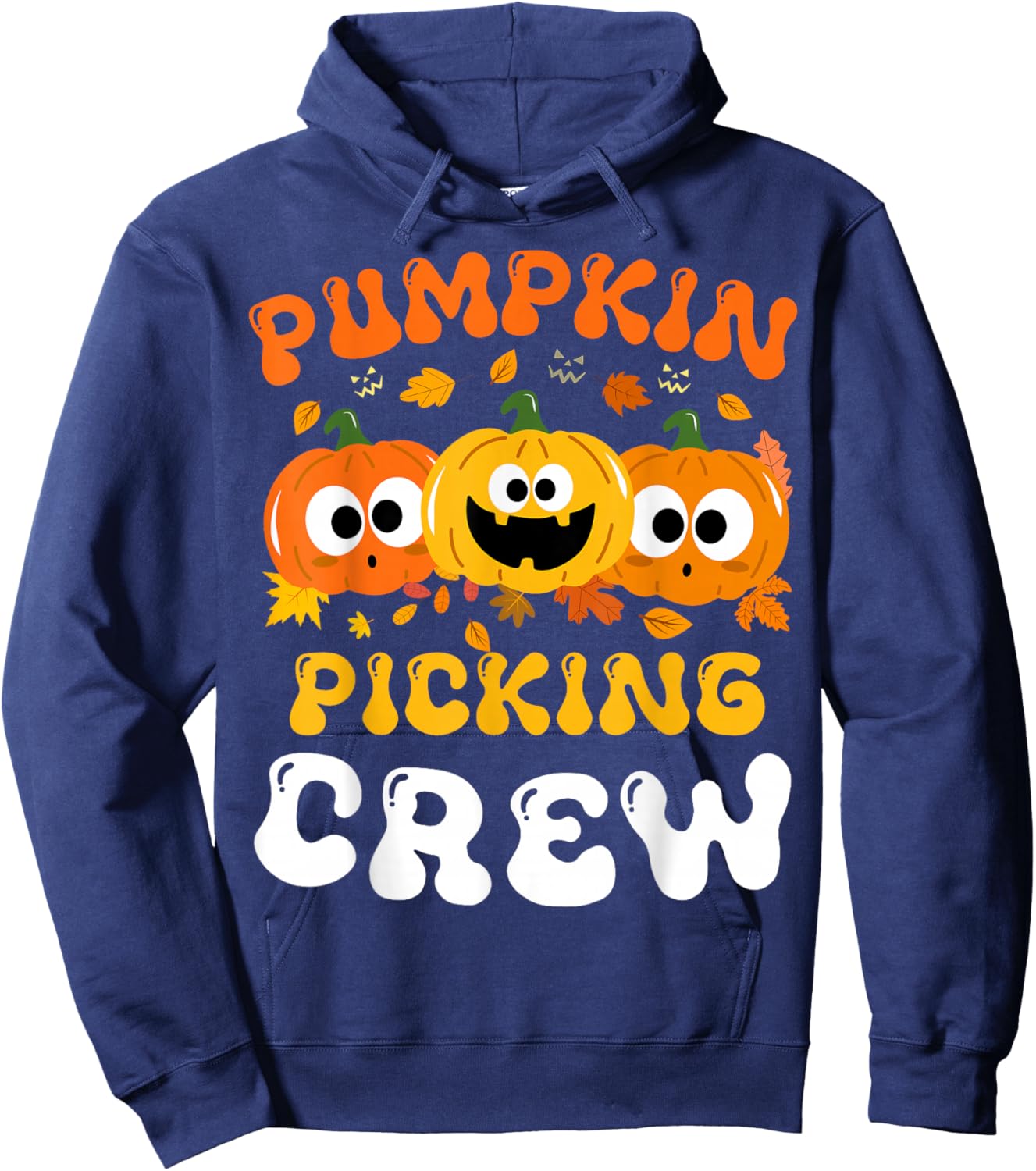 Pumpkin Picking Crew 2025 Funny Cousin Crew Halloween Famer Hoodie - Hoodie | Navy