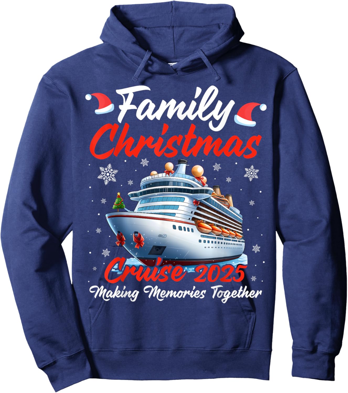 Family Christmas Cruise 2025 Making Memories Reunion Trip Hoodie - Hoodie | Navy