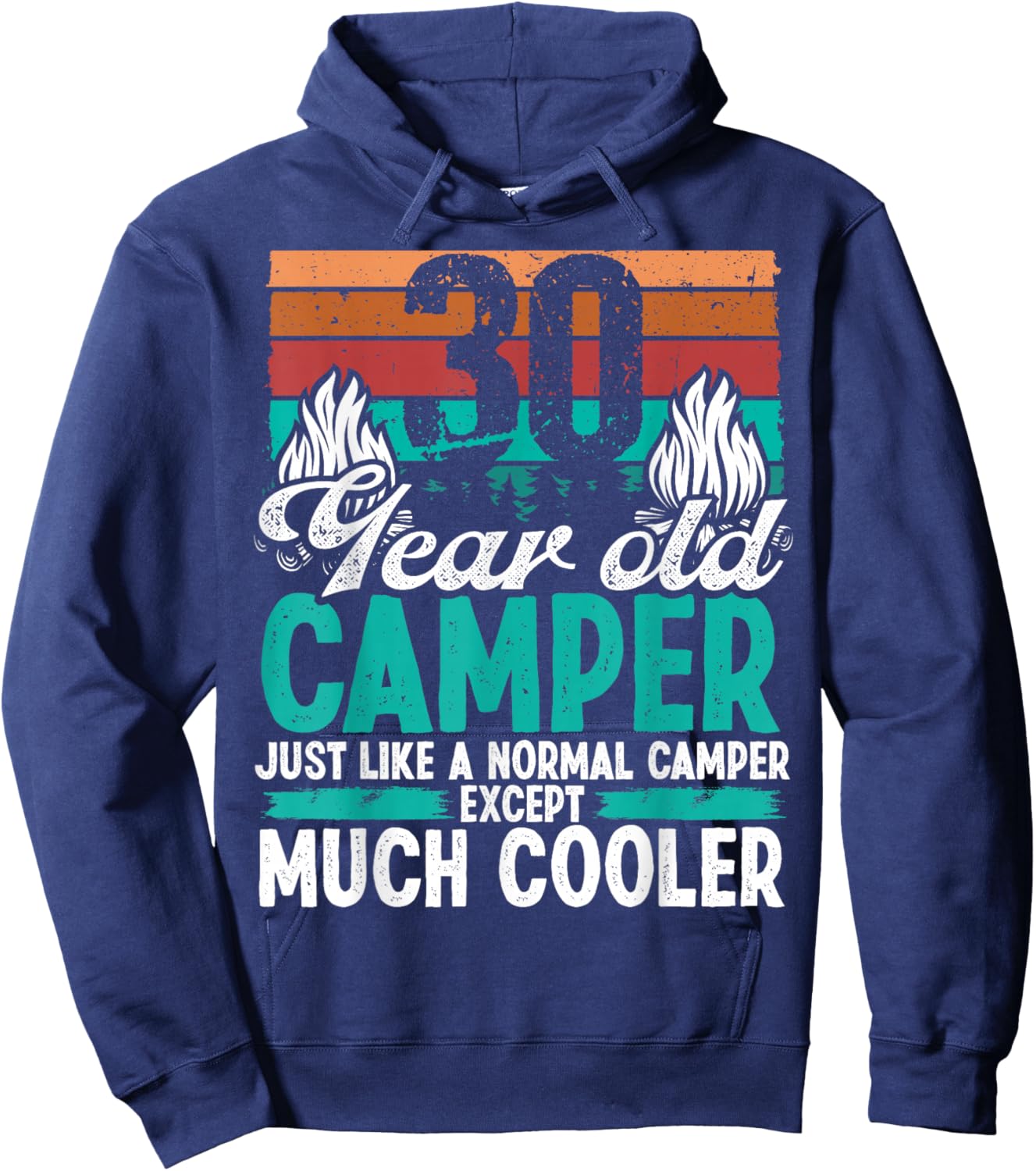30 Year Old Camper Scouting Vintage Camping 30 Birthday Hoodie - Hoodie | Navy