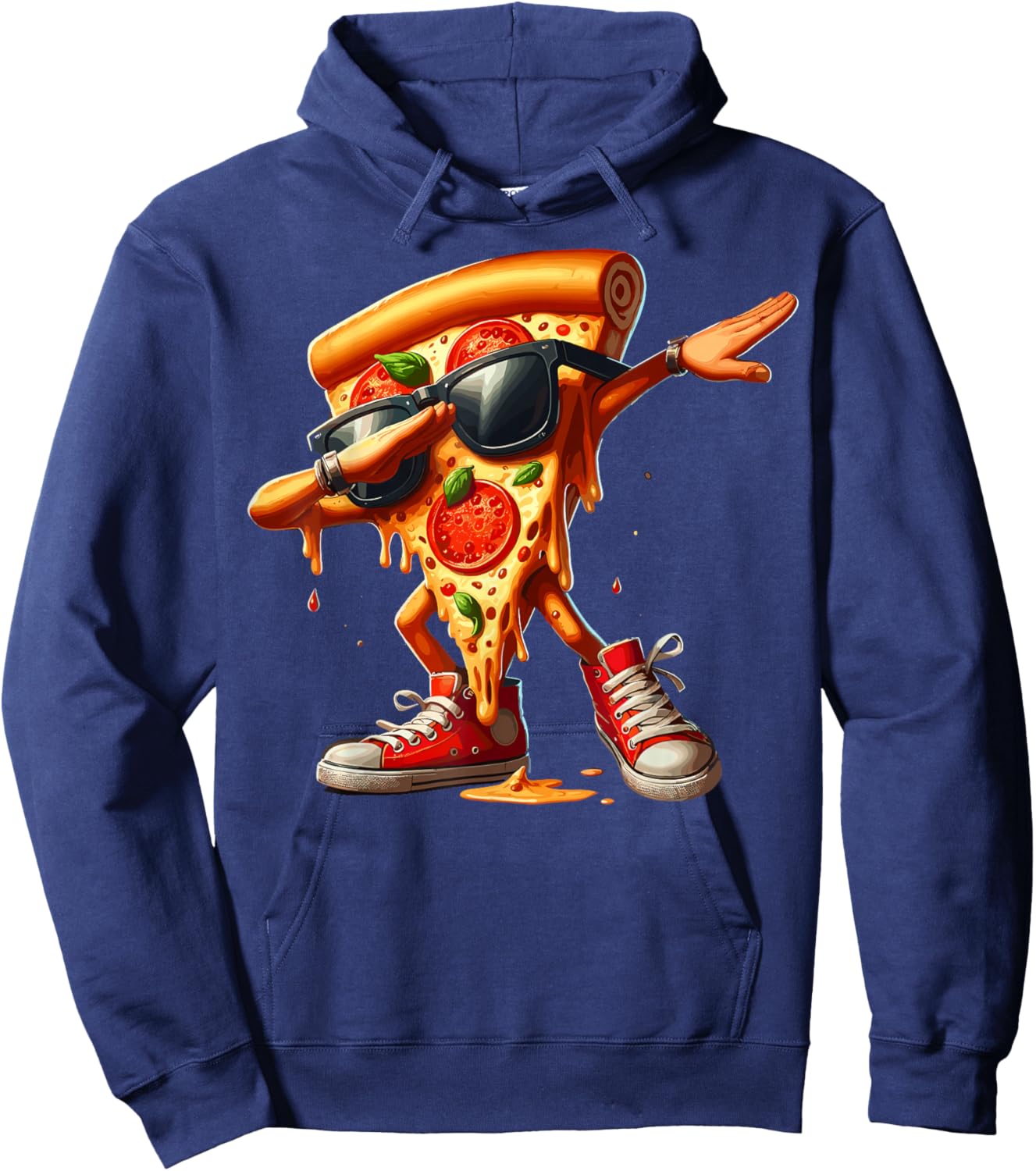 Cool Dabbing Pizza Design For Boys Girls Kids Pizza Lover Hoodie - Hoodie | Navy