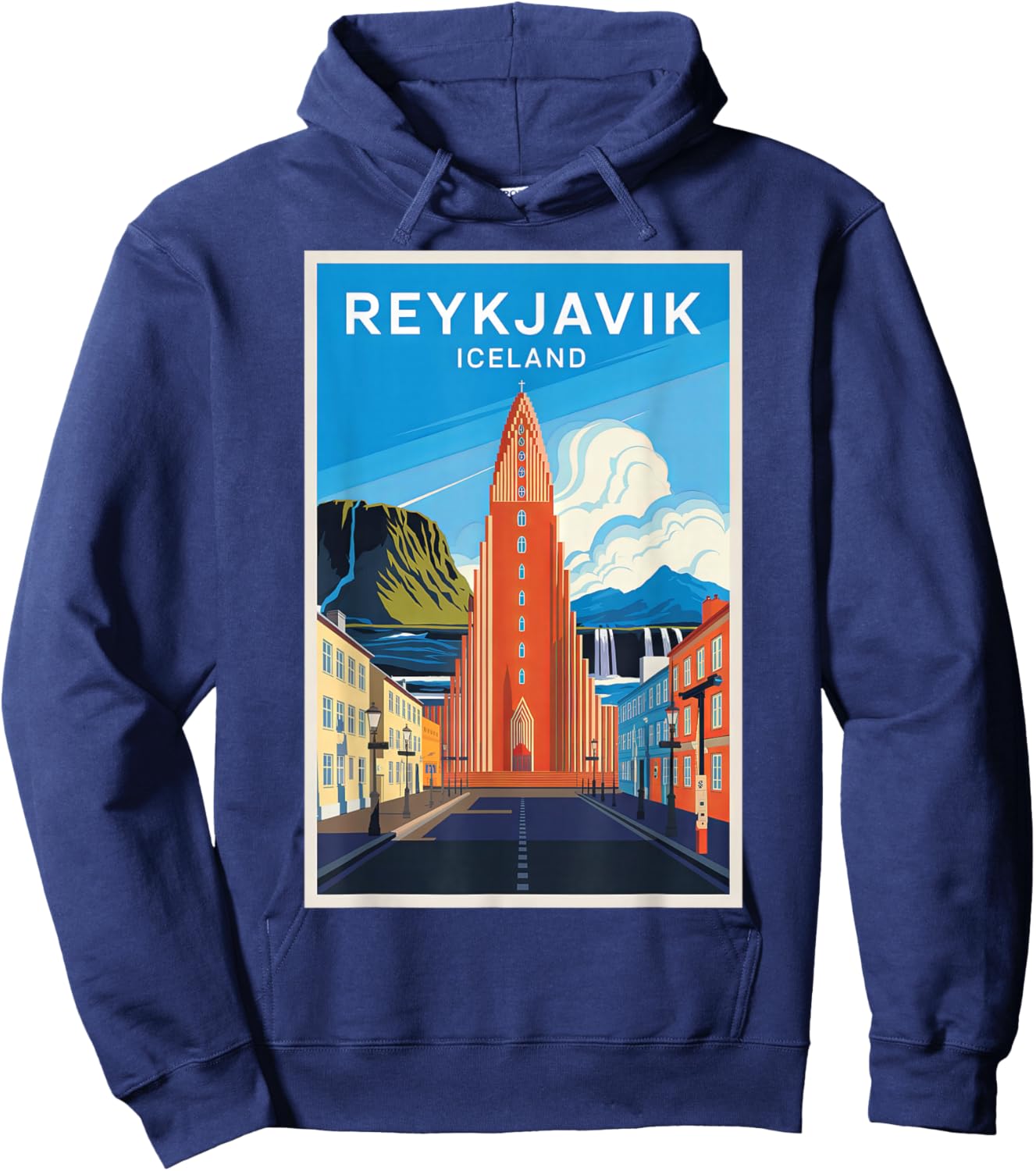 Reykjavik Iceland Vintage Travel Design for Fans Hoodie - Hoodie | Navy