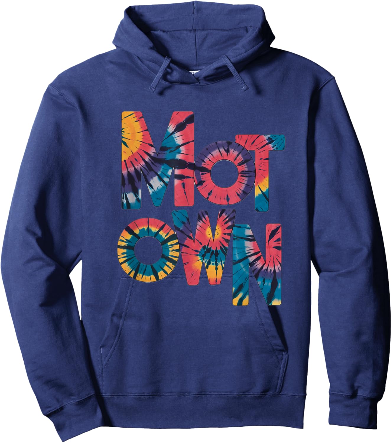Motown Tie Dye Vintage Inspired Detroit Michigan 60s Retro Hoodie - Hoodie | Navy