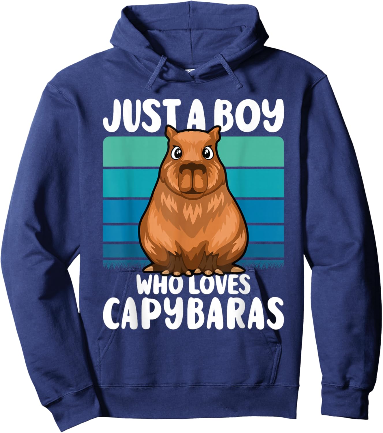 Just A Boy Who Loves Capybaras Funny Capybara Boys Kids Hoodie - Hoodie | Navy