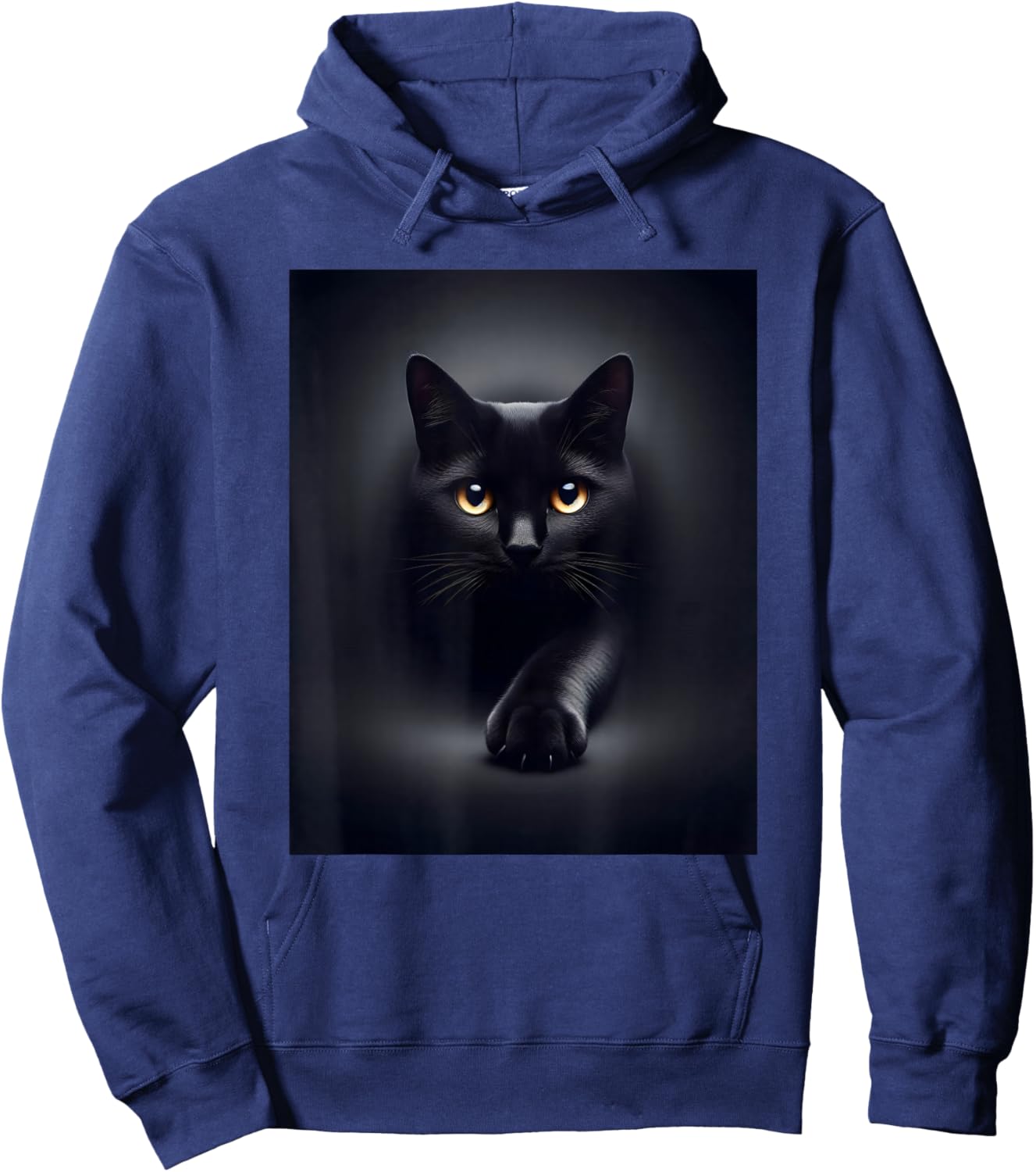 Black Cat Yellow Eyes Women Kids Hoodie - Hoodie | Navy