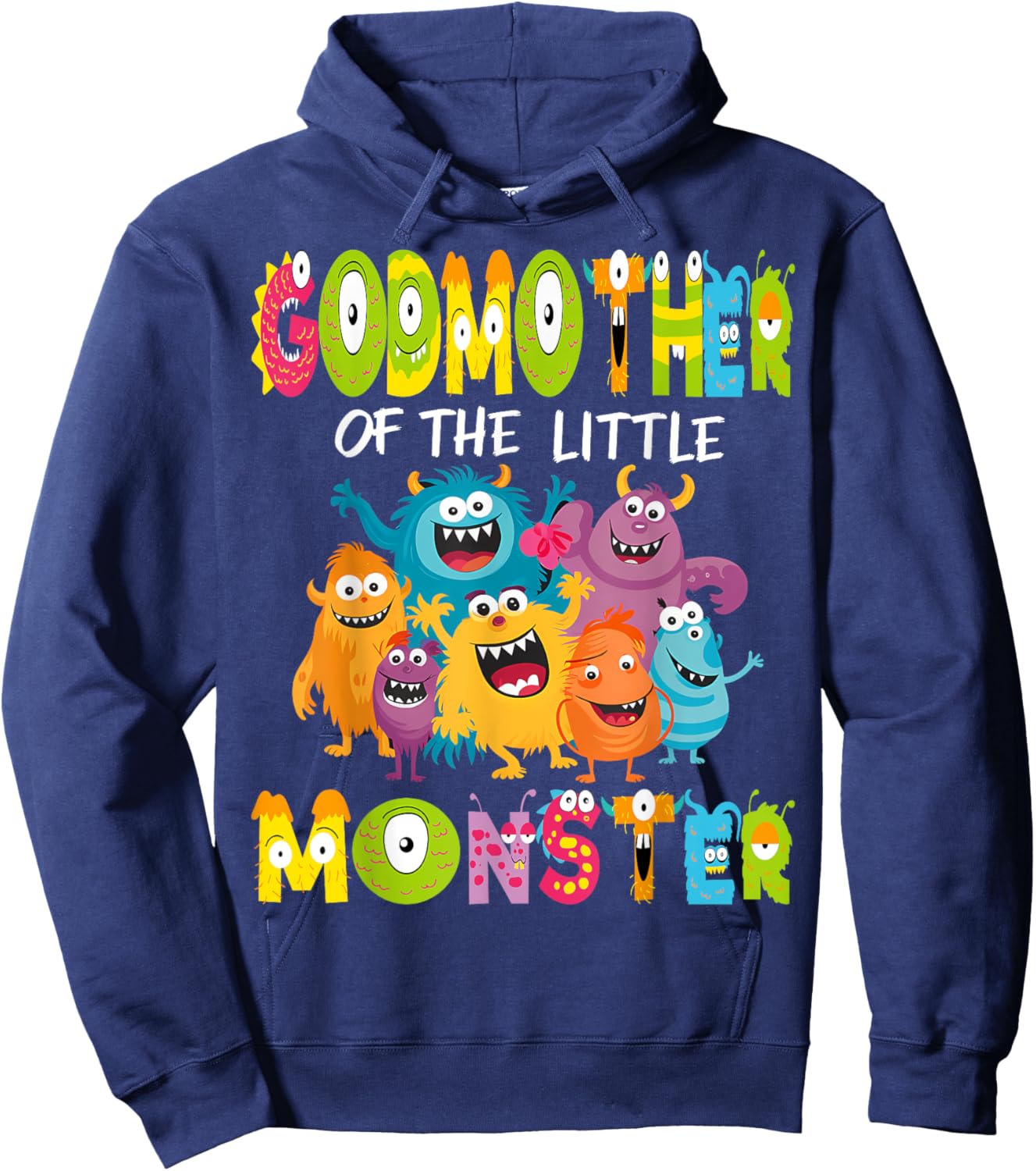 GodMother Of The Little Monster 1St Birthday Kids Party Hoodie - Hoodie | Navy