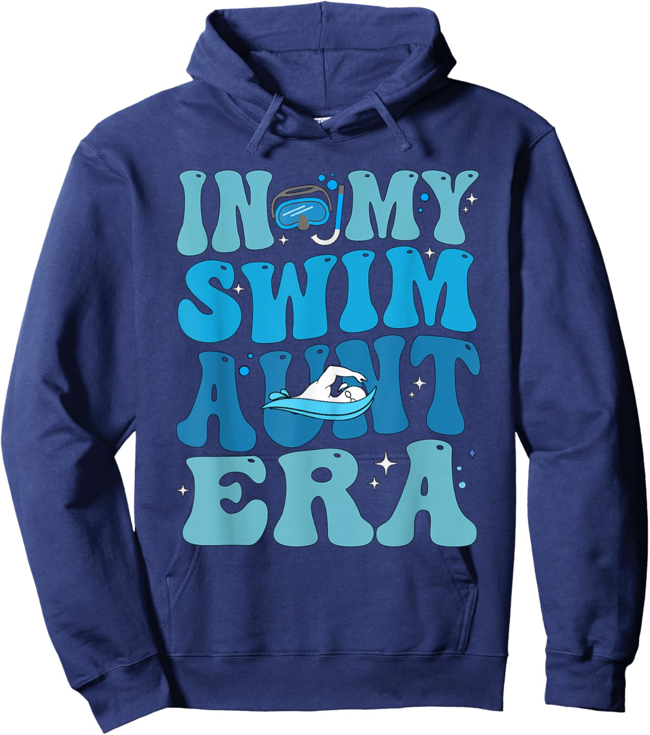 Groovy In My Swim Aunt Era Swim Aunt Funny Retro Hoodie - Hoodie | Navy
