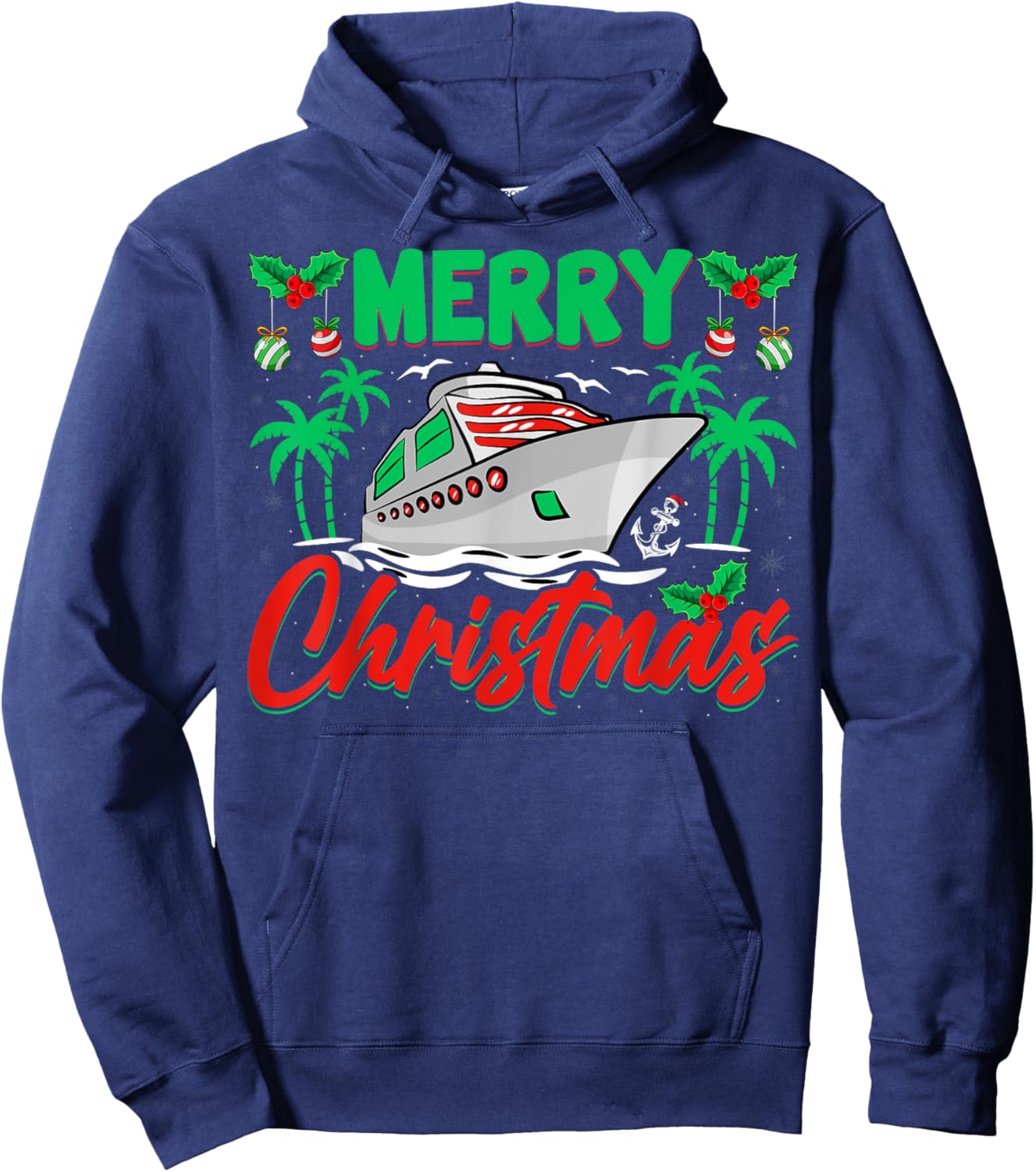 Merry Christmas Cruise Holiday Ship Adventure Xmas Party Hoodie - Hoodie | Navy