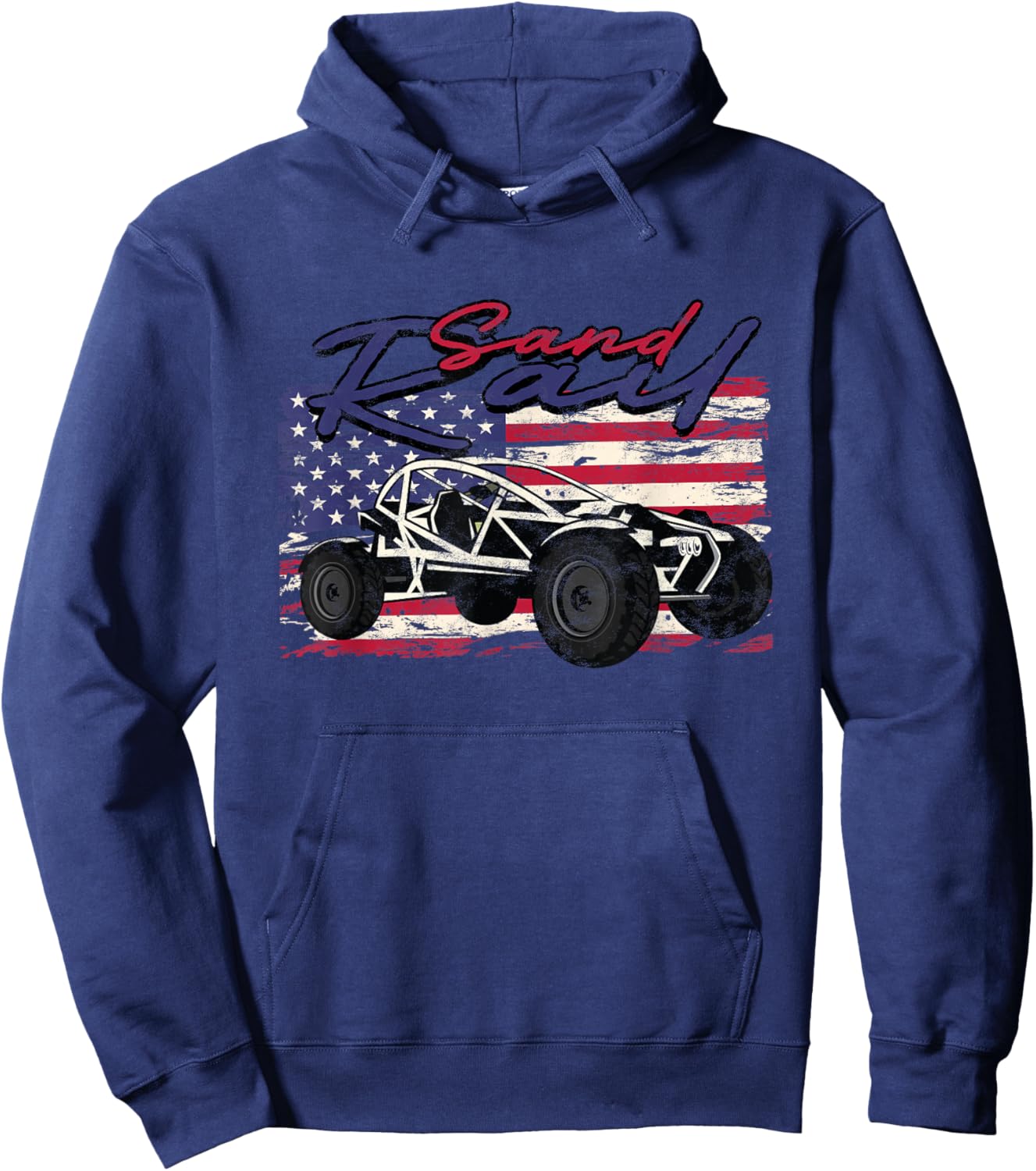 Sand Rail Riding Dune Buggy Racing USA Flag Sand Rail Hoodie - Hoodie | Navy