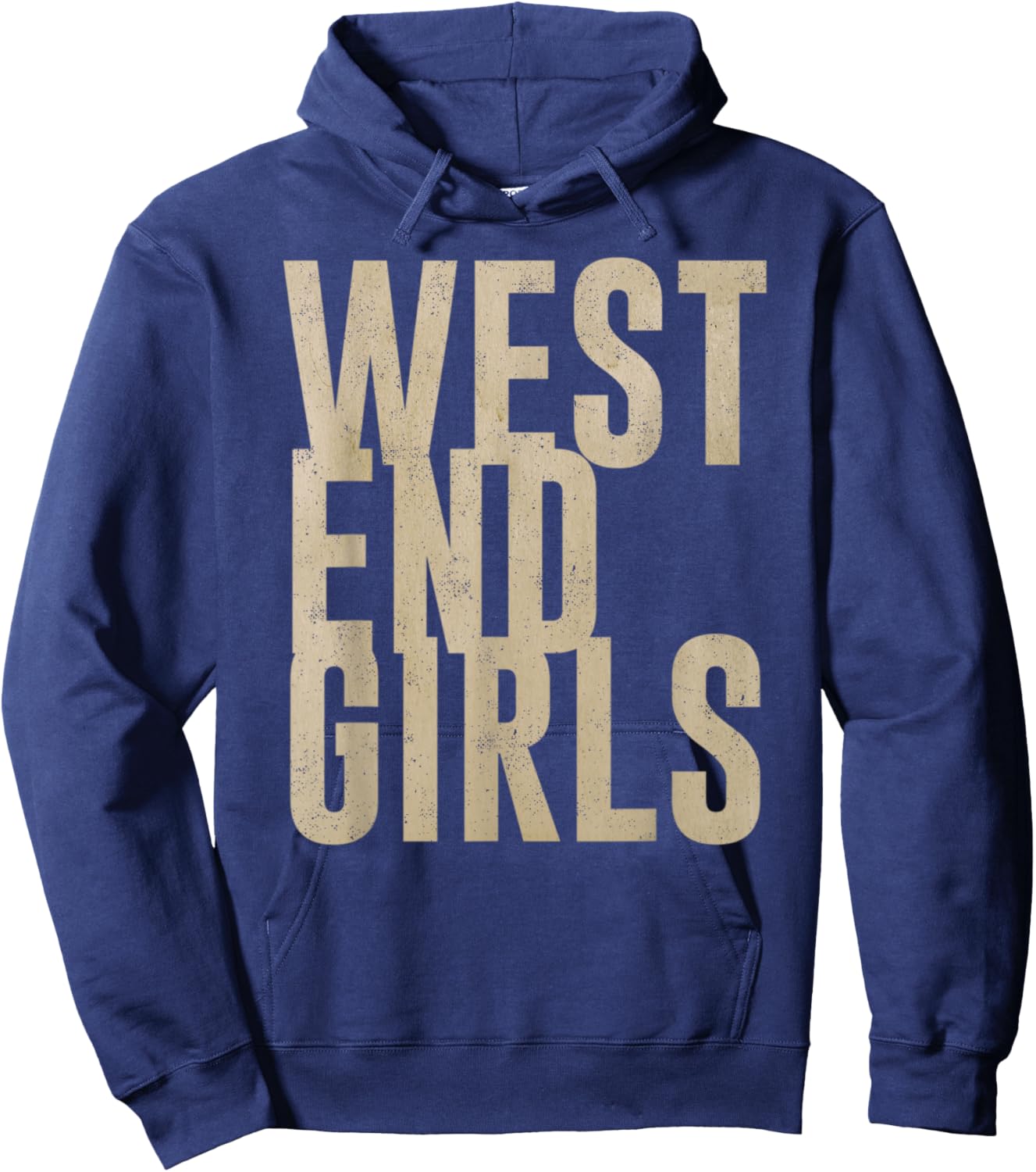 Vintage West End Girls Distressed Music Design Hoodie - Hoodie | Navy
