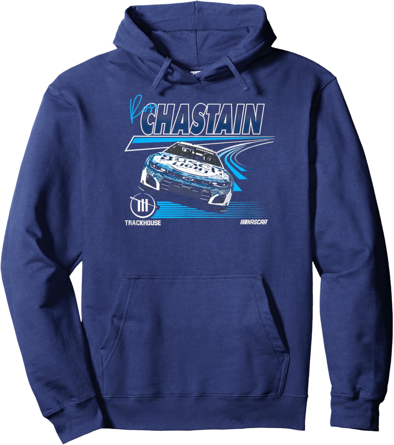 NASCAR - Ross Chastain Trackhouse Race Lines Black Hoodie - Hoodie | Navy