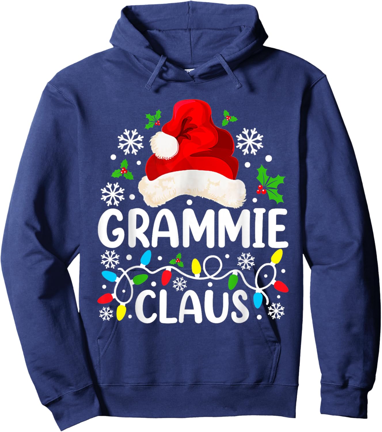 Grammie Claus Funny Christmas Family Matching Grandma Hoodie - Hoodie | Navy