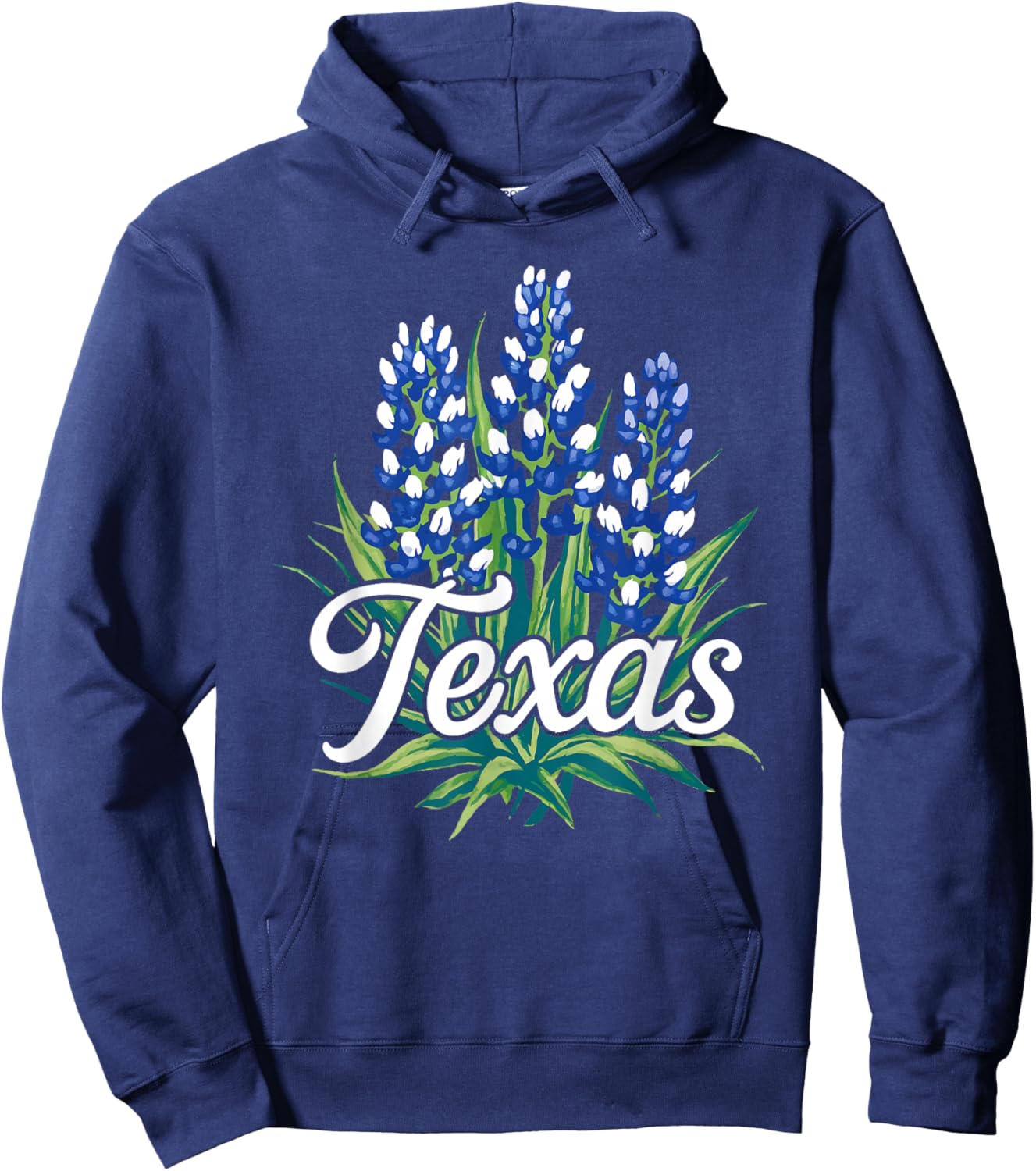 Texas Bluebonnet Floral Graphic Hoodie - Hoodie | Navy