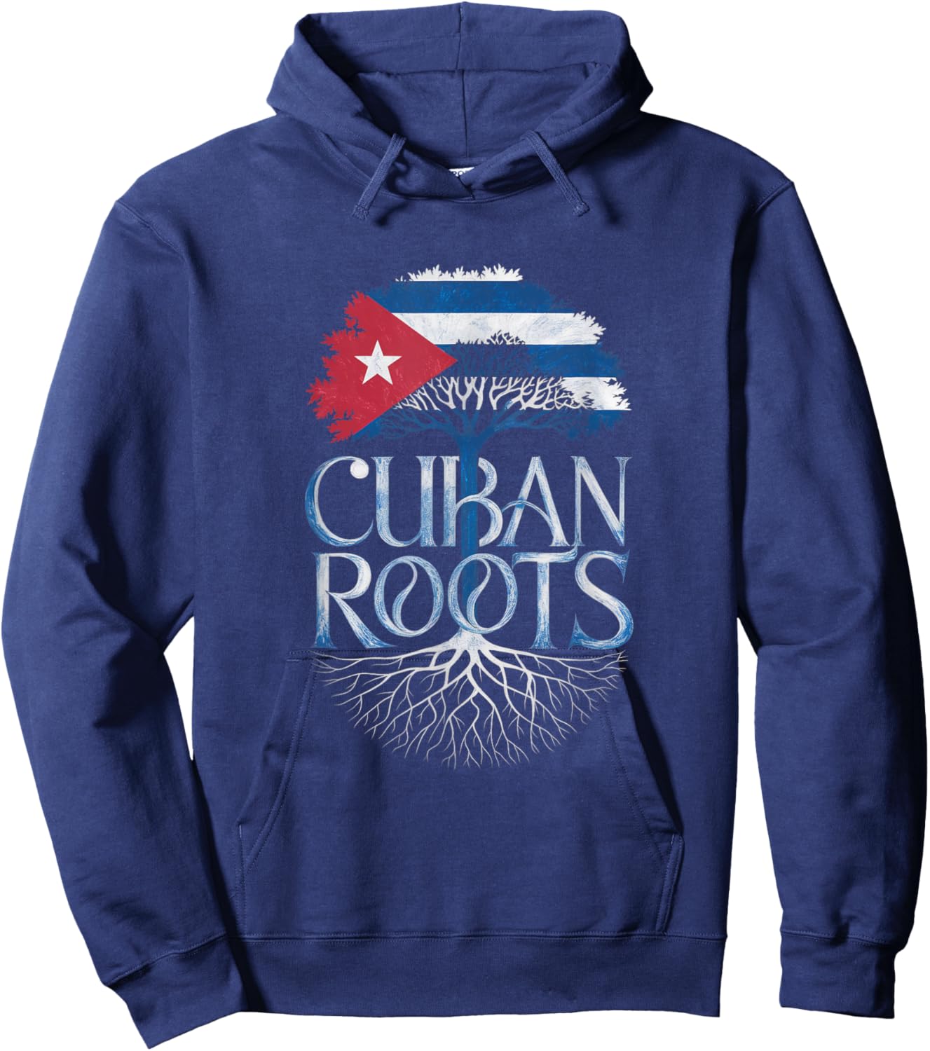 Cuban Roots - Cuba Flag Colors Family Tree Souvenir Hoodie - Hoodie | Navy