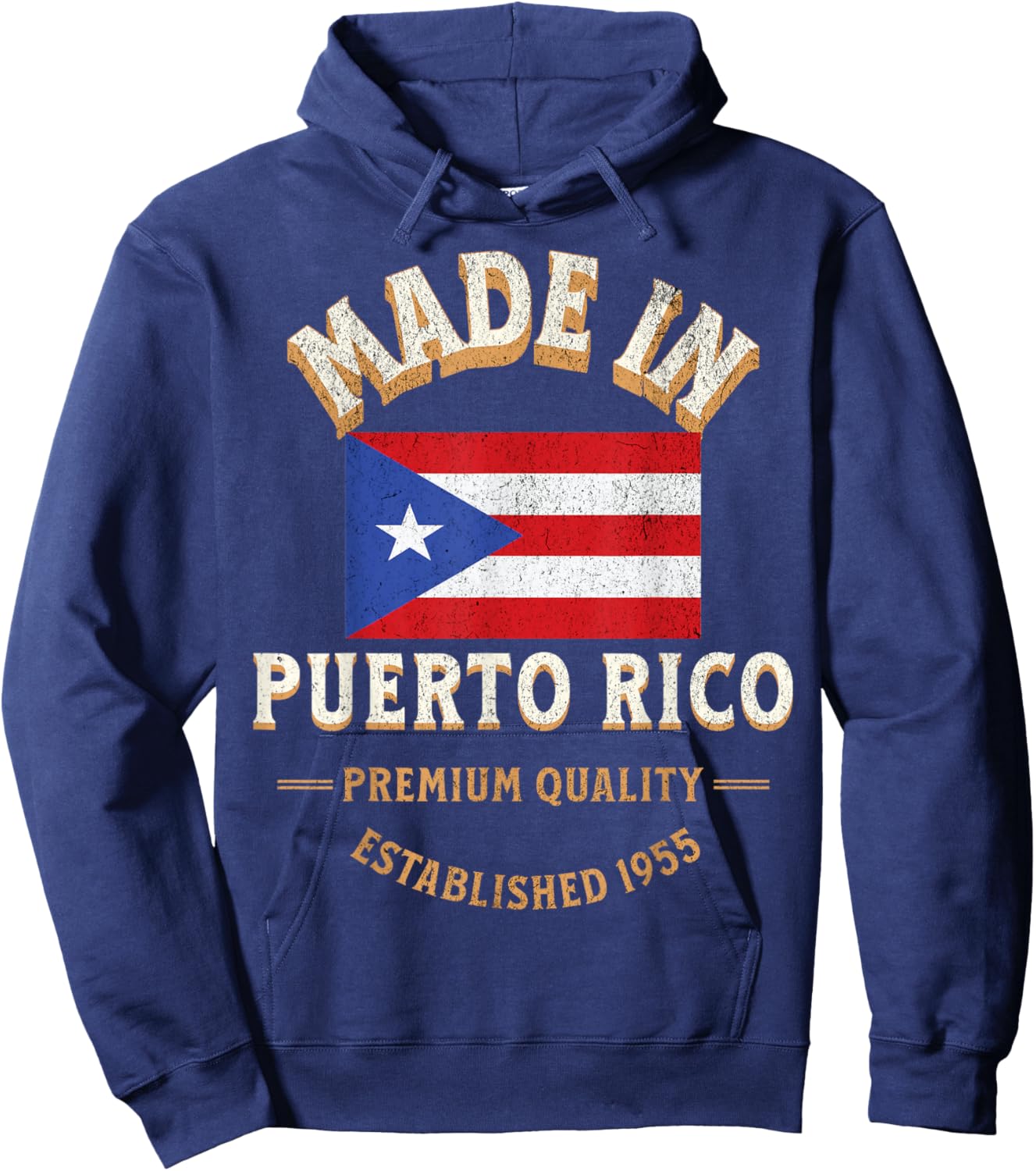 Made In Puerto Rico 1955 Premium Quality Puerto Rican Flag Hoodie - Hoodie | Navy