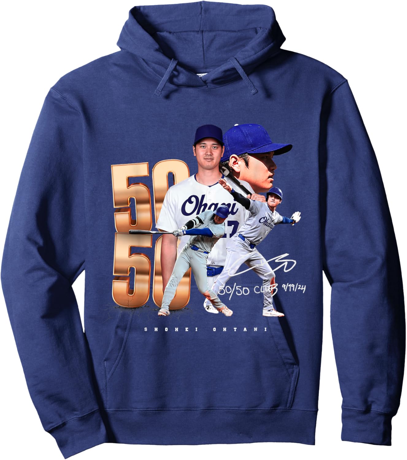 Shohei Ohtani | 50/50 Club | Los Angeles Baseball MLB Player Hoodie - Hoodie | Navy