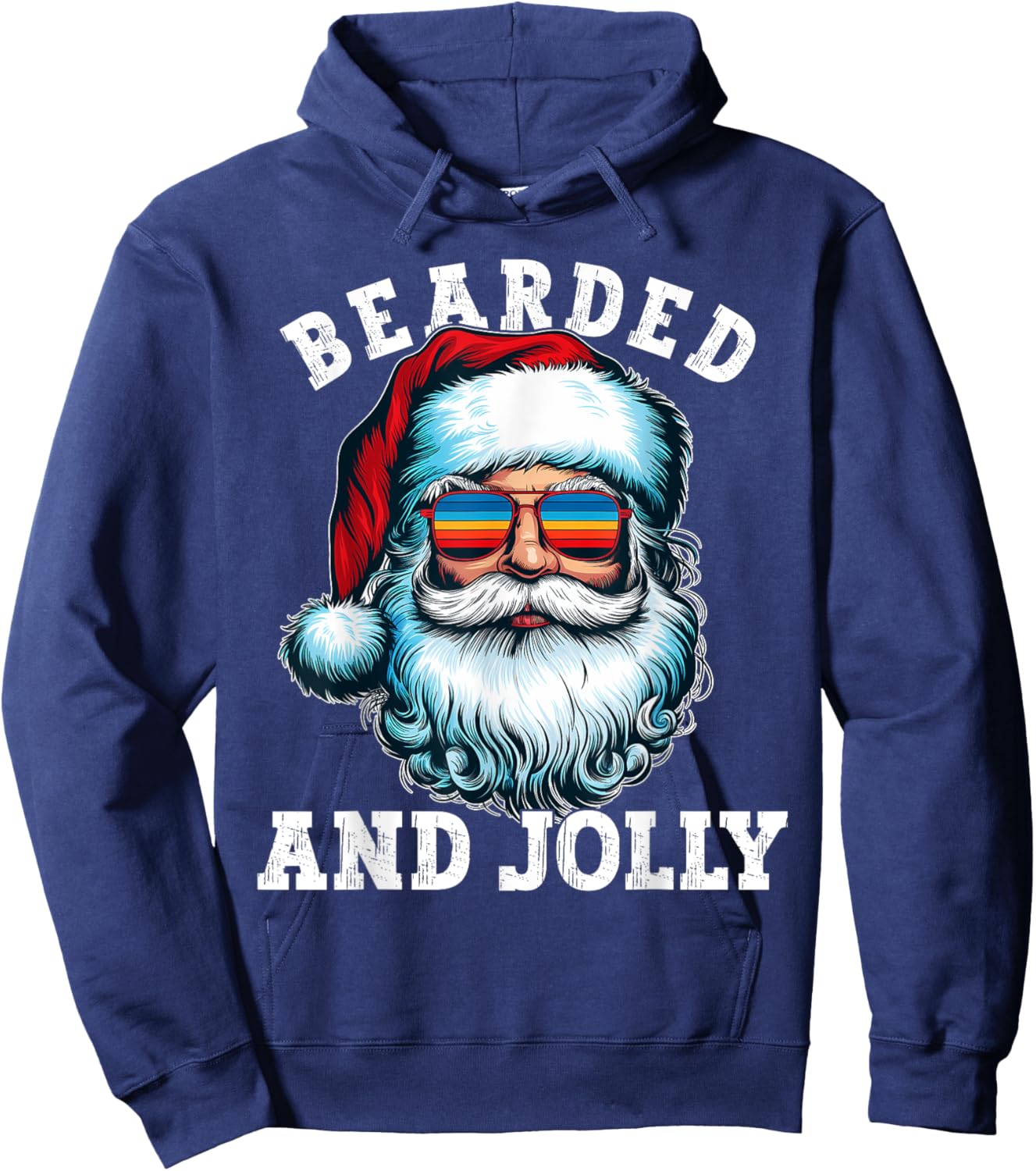 Vintage Bearded And Jolly Gift Christmas Hoodie - Hoodie | Navy