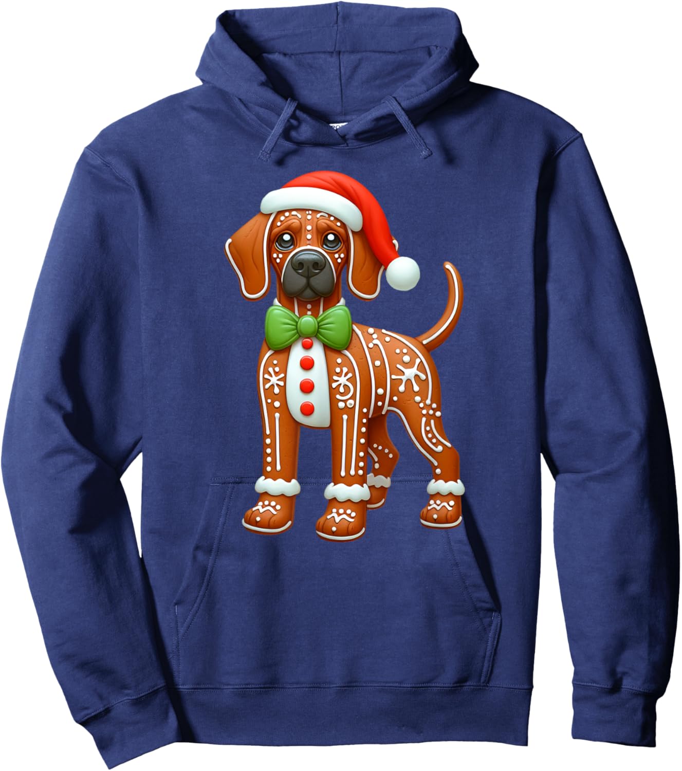 Gingerbread Man Rhodesian Ridgeback Christmas Hoodie - Hoodie | Navy