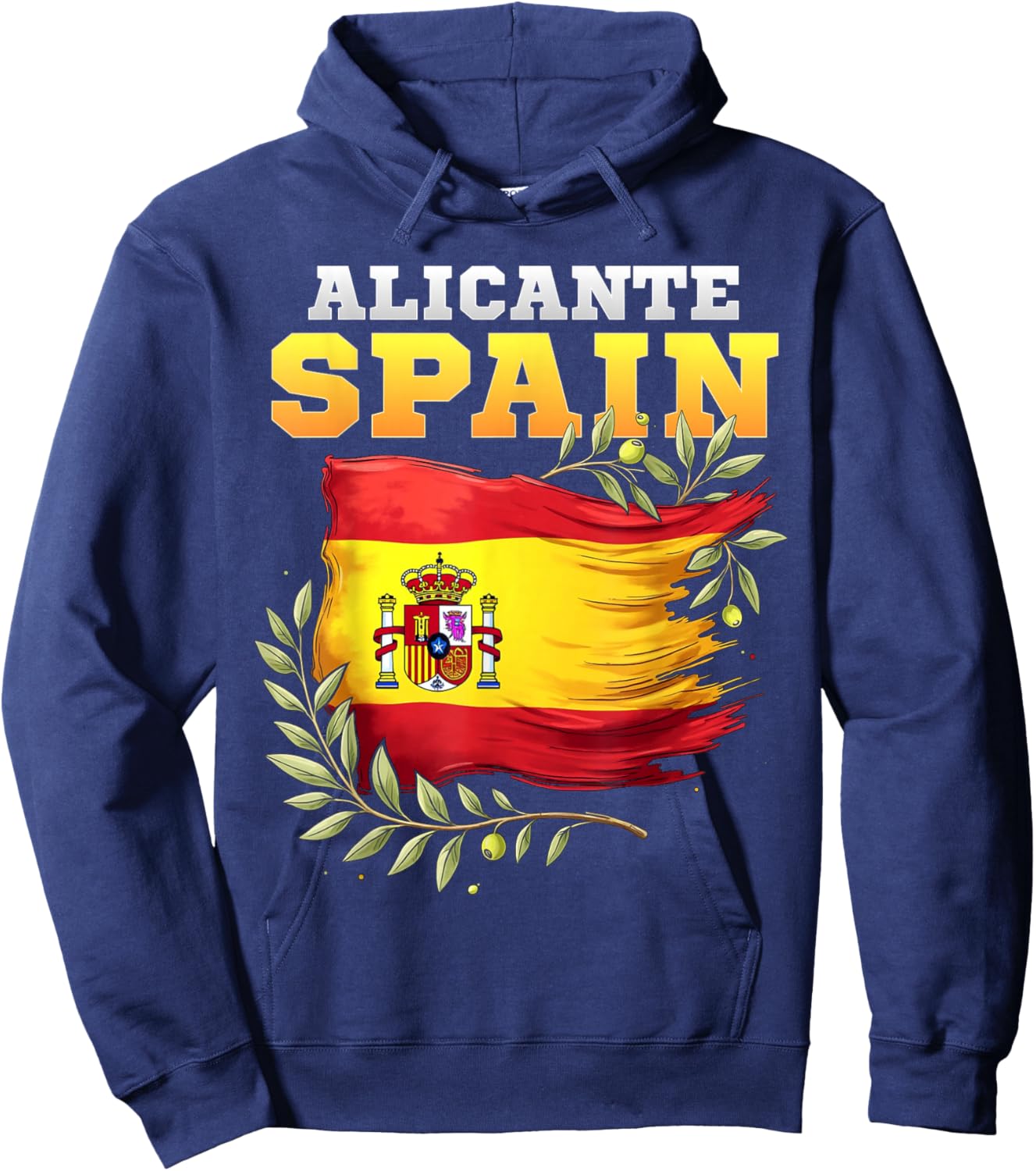 Alicante Spain Flag Espana Vacation Travel Souvenir Hoodie - Hoodie | Navy