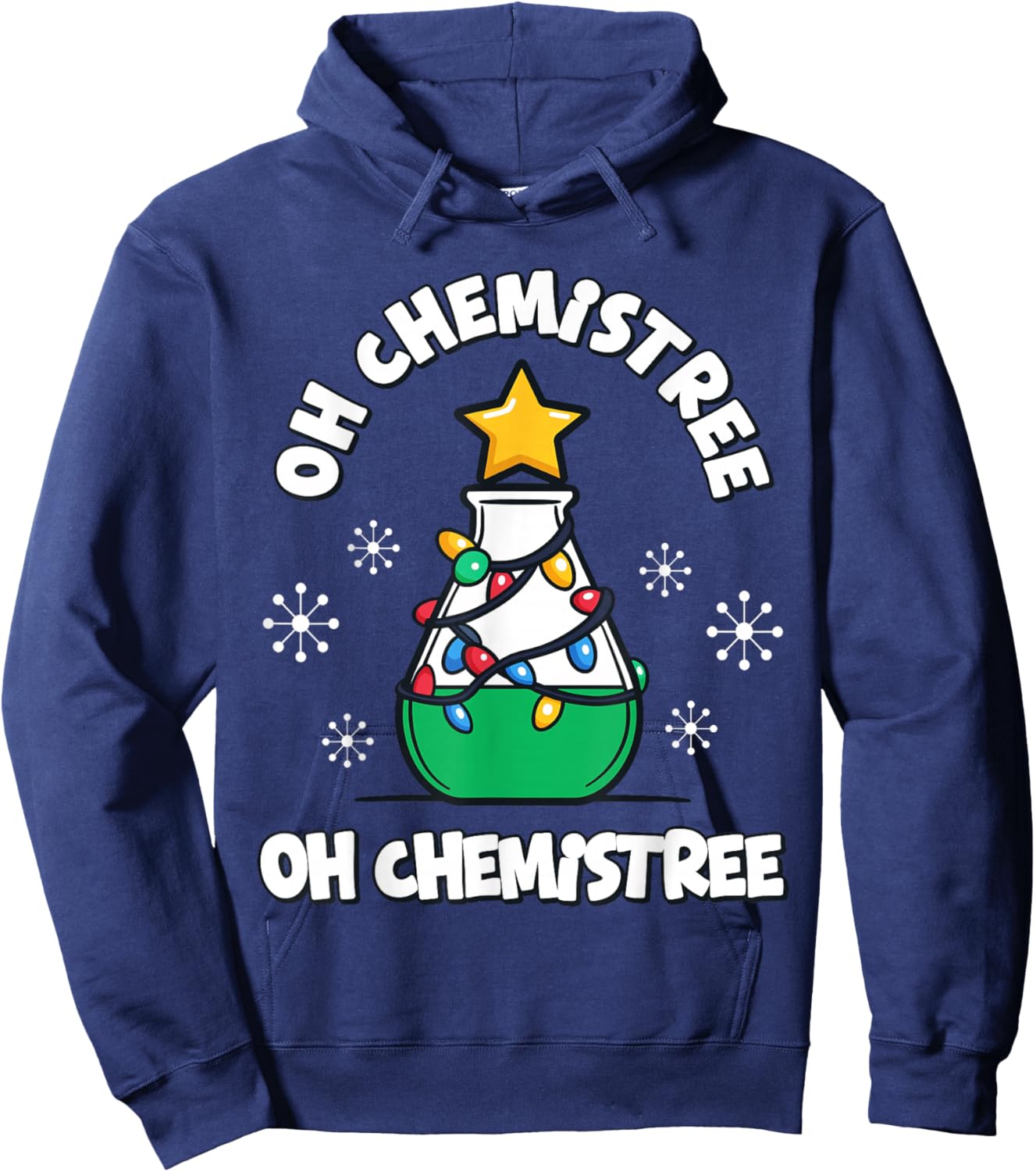 Funny Chemistry Science Teacher Christmas Tree Oh Chemistree Hoodie - Hoodie | Navy